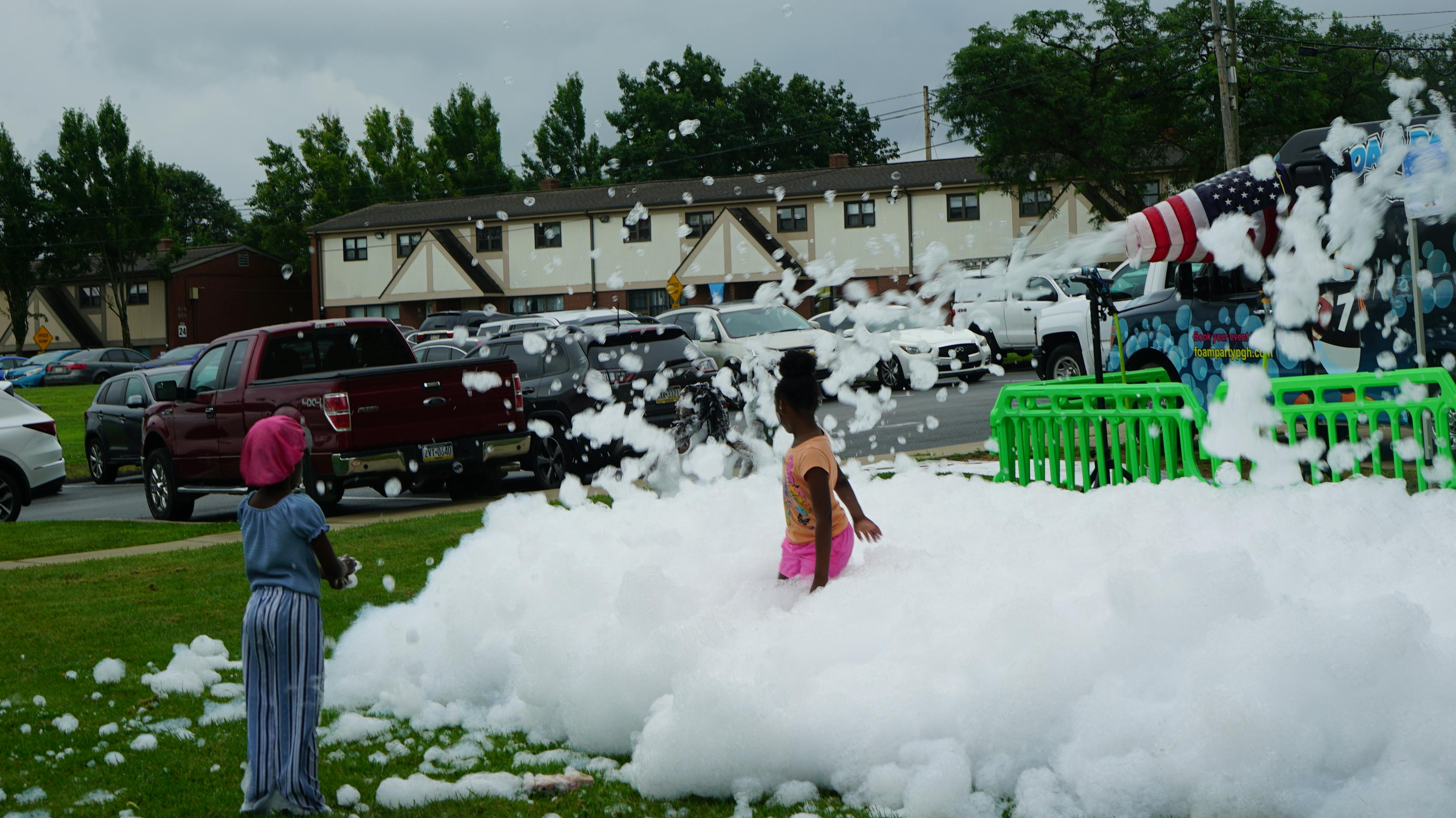 The Foam Party Pittsburgh foam machine is a big hit at HACP's Community Health Awareness Days!