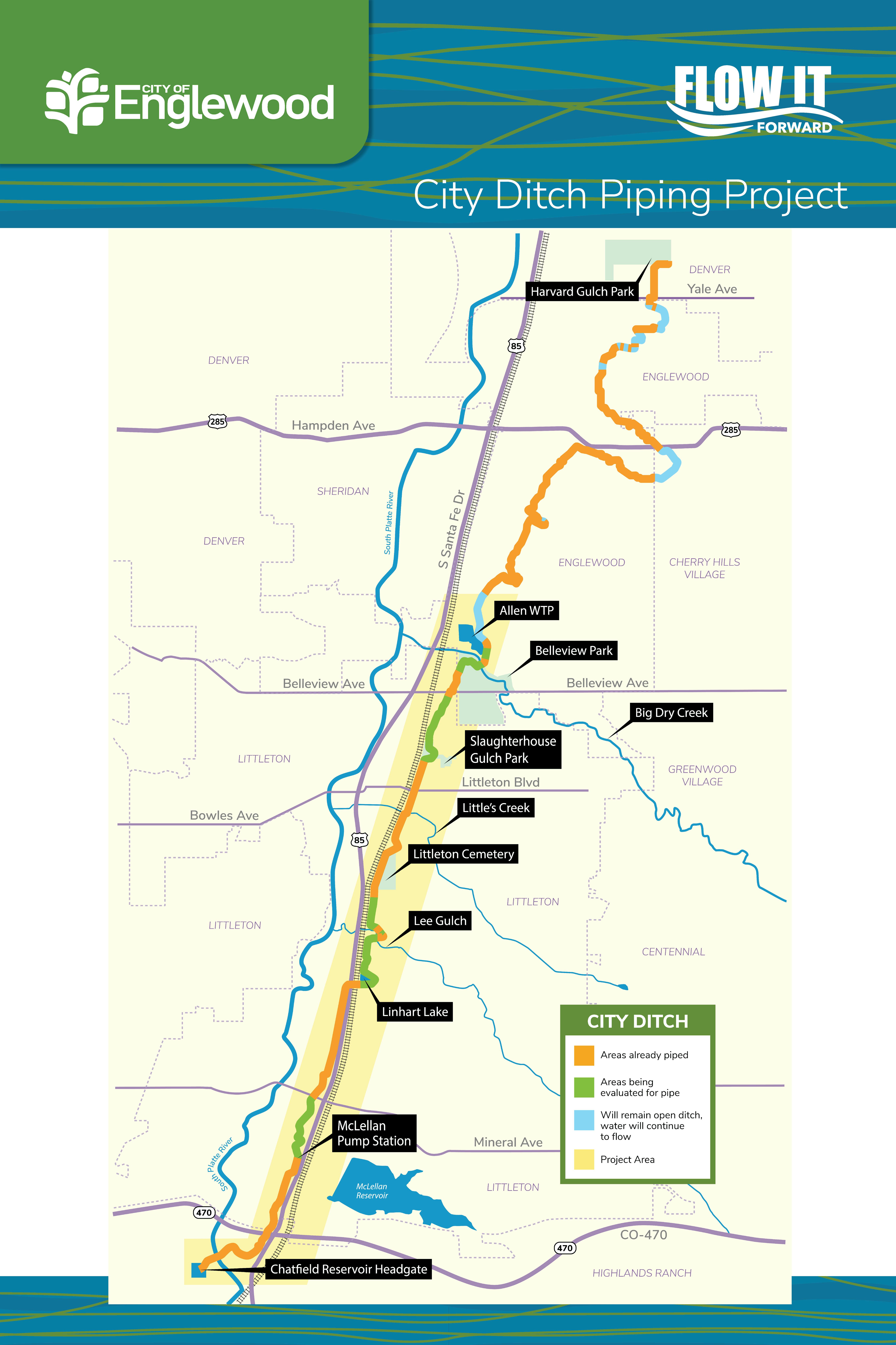Map of the City Ditch Piping Project