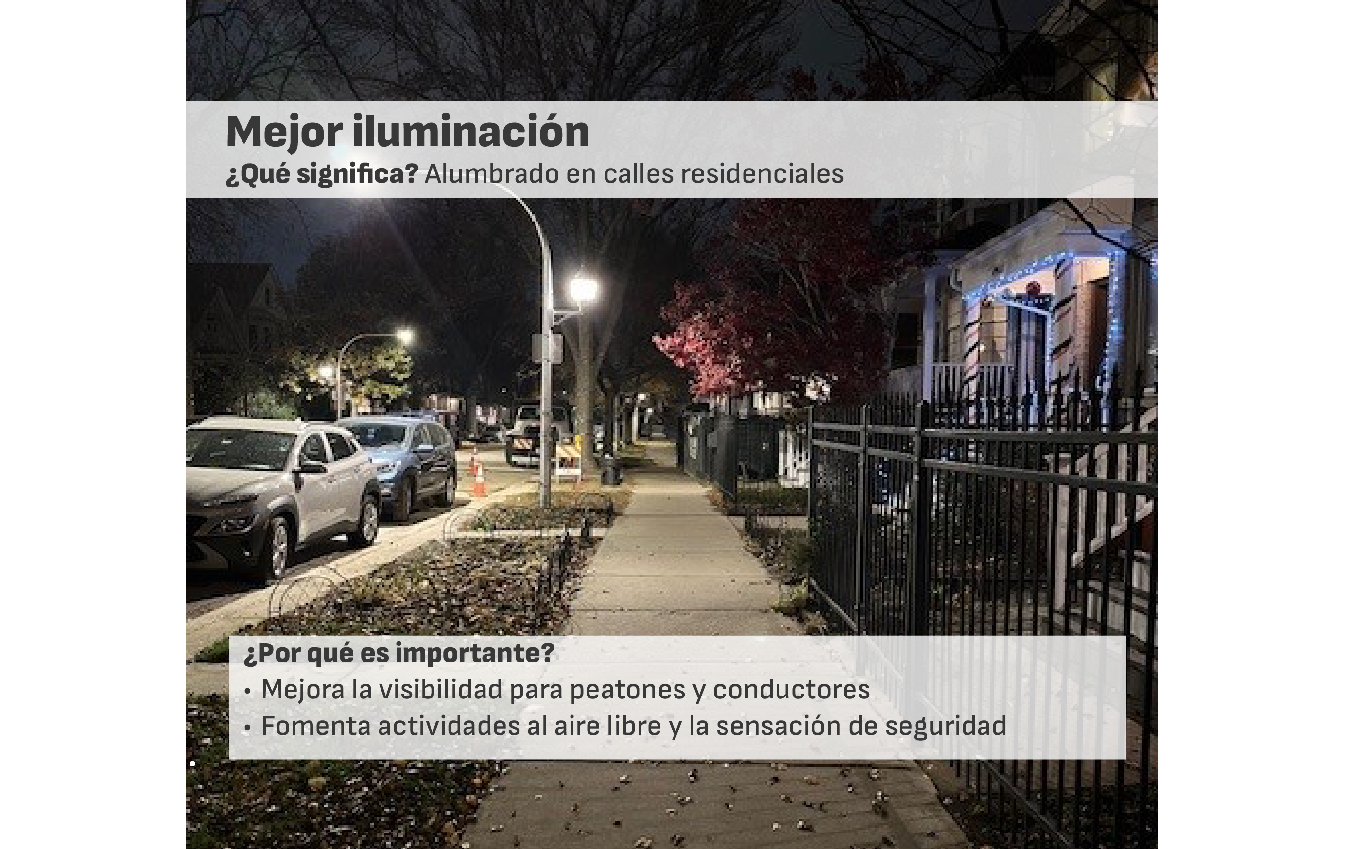 Mejor iluminación en las calles