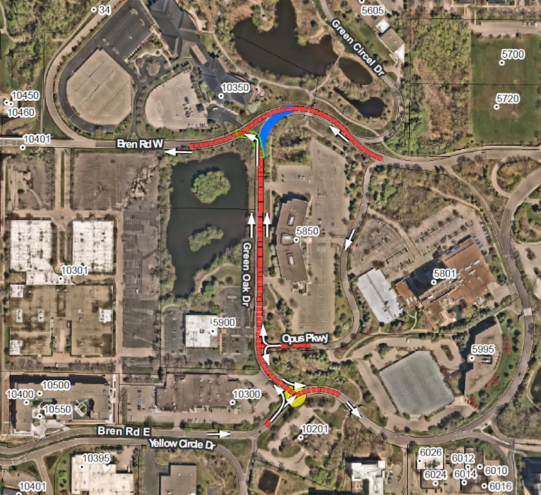 A map showing the project location of Green Oak Drive project