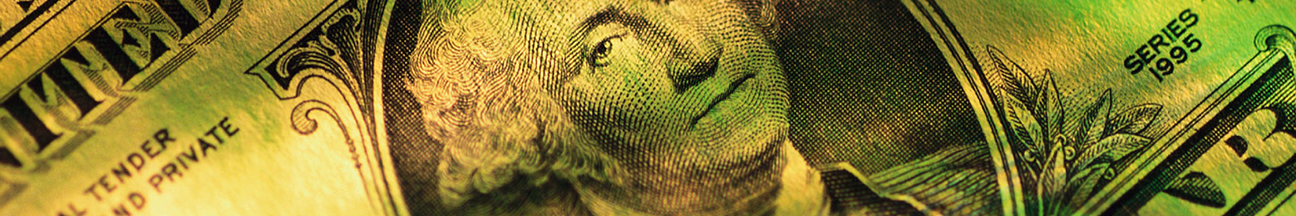 Dollar bill in greens 