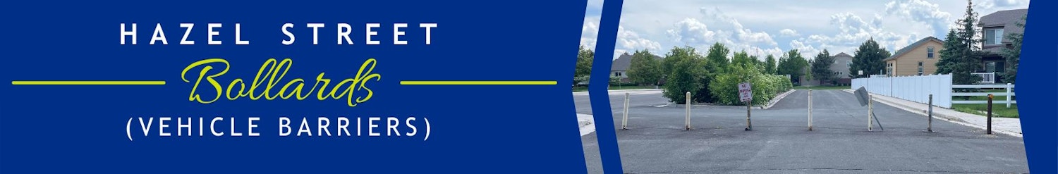 Hazel Street Bollards Vehicle barriers header image with photo of barriers on the street