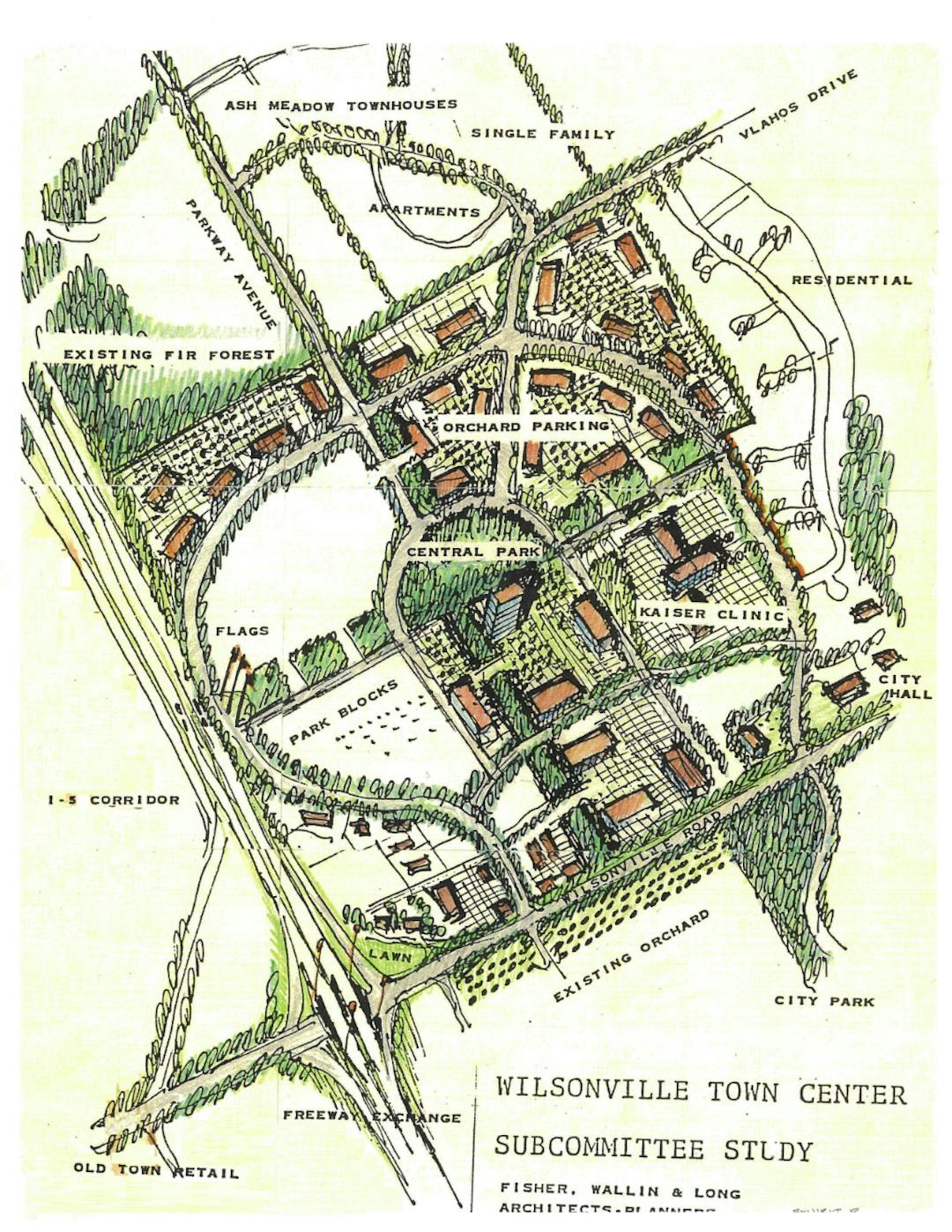 Town Center Map from 1984