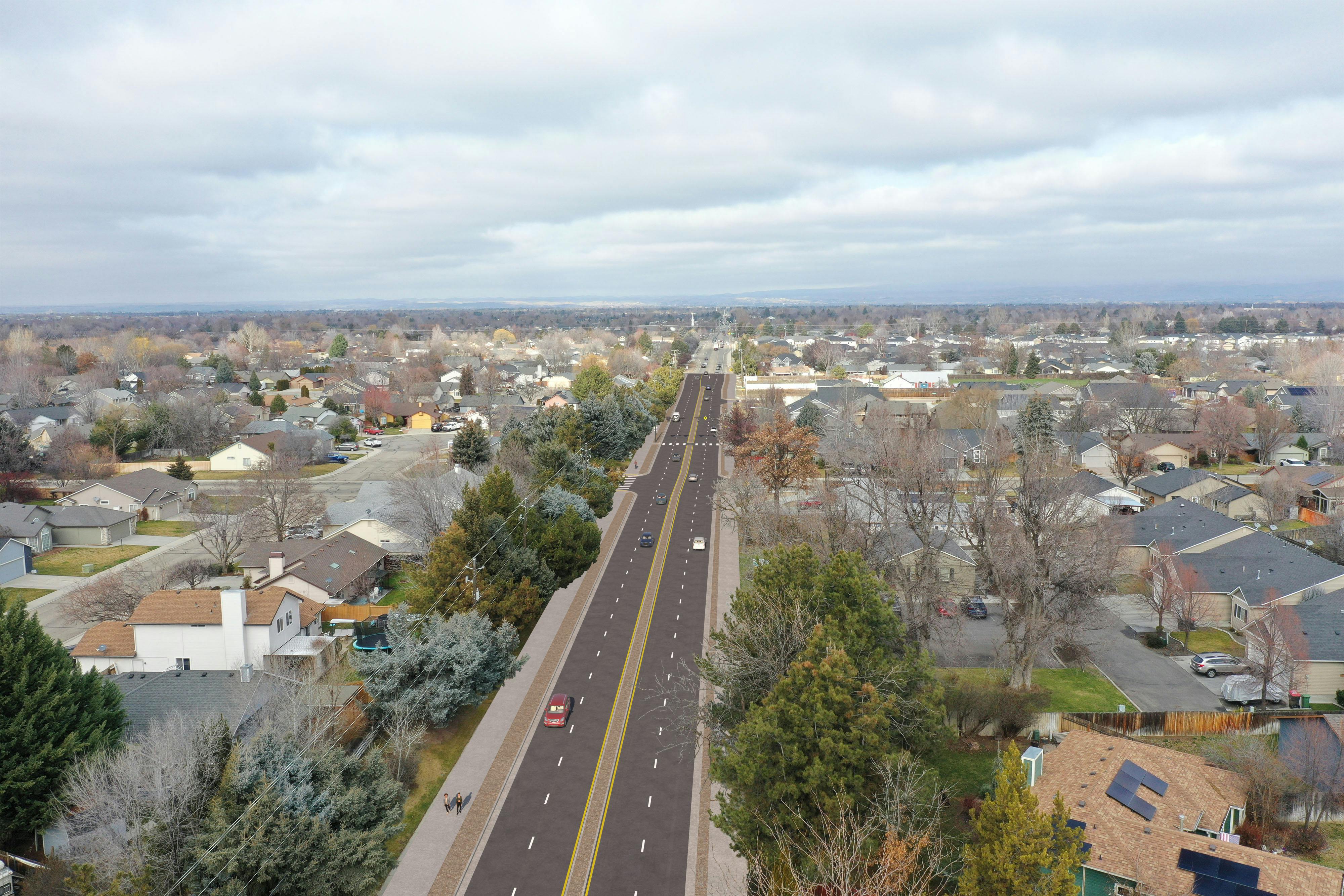 Alternative A (Four Lanes with Raised Center Median)
