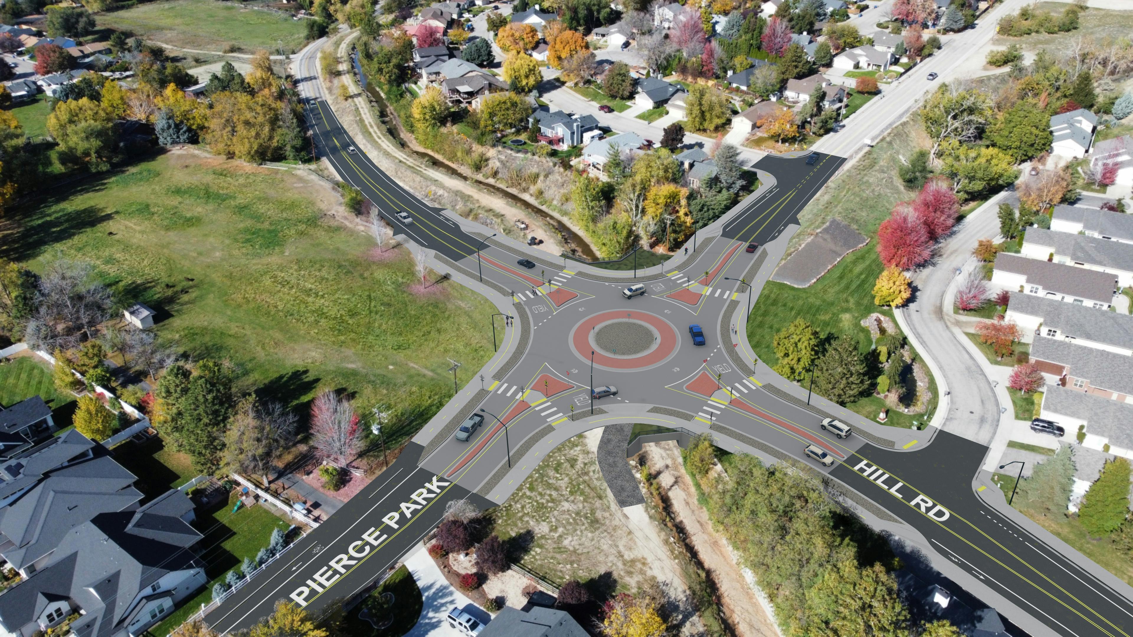 Pierce Park and Hill Rd Roundabout area facing NW.jpg