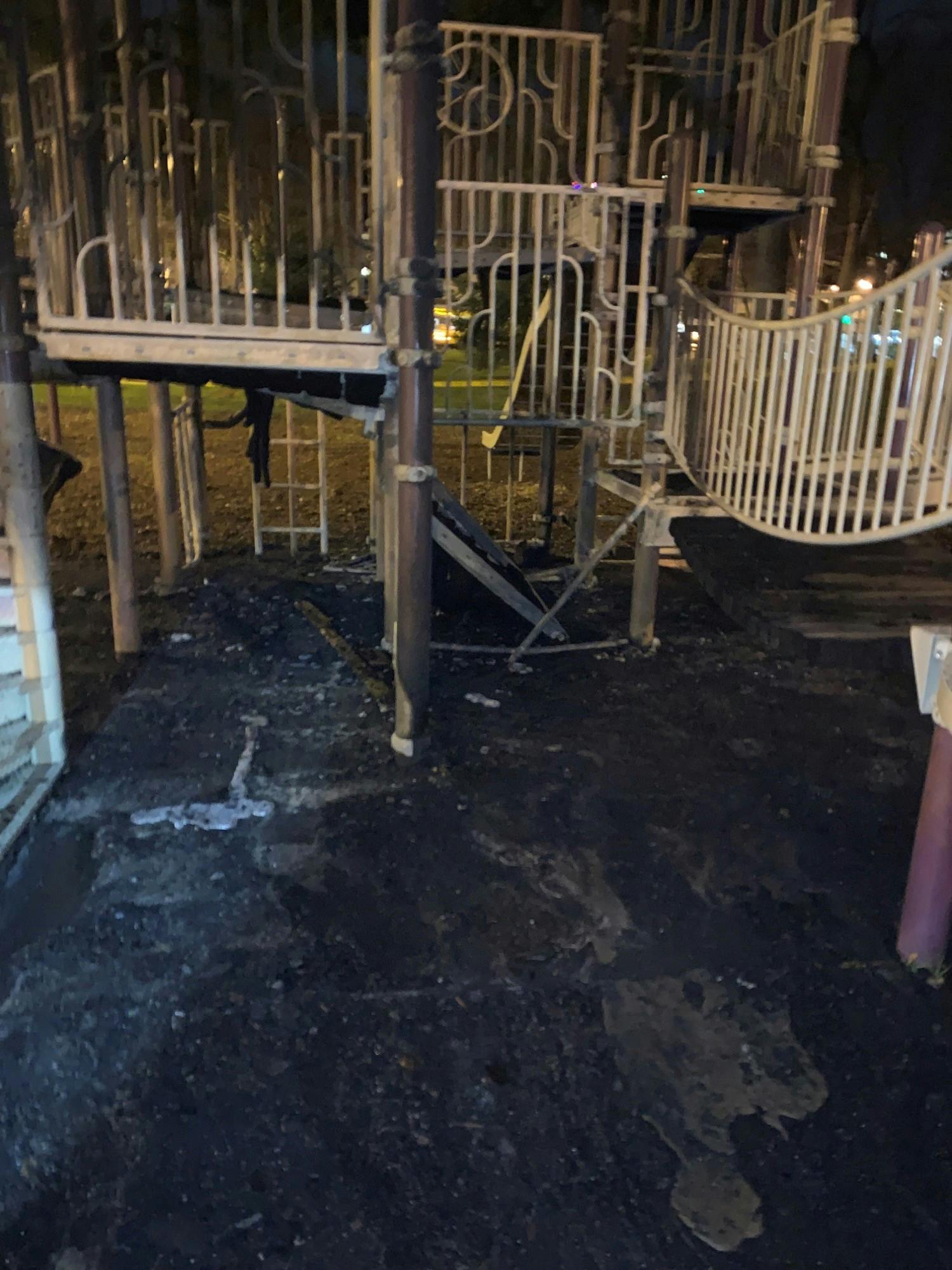 Esther Short Playground Fire Damage, January 2022