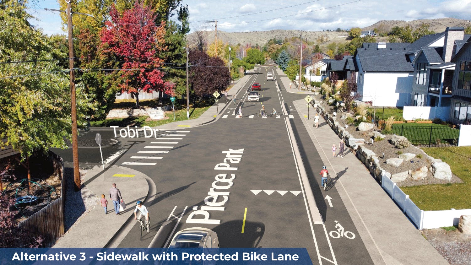 Alternative 3 - Sidewalk with Protected Bike Lanes