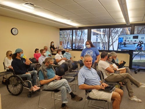 People participating at the public meeting.