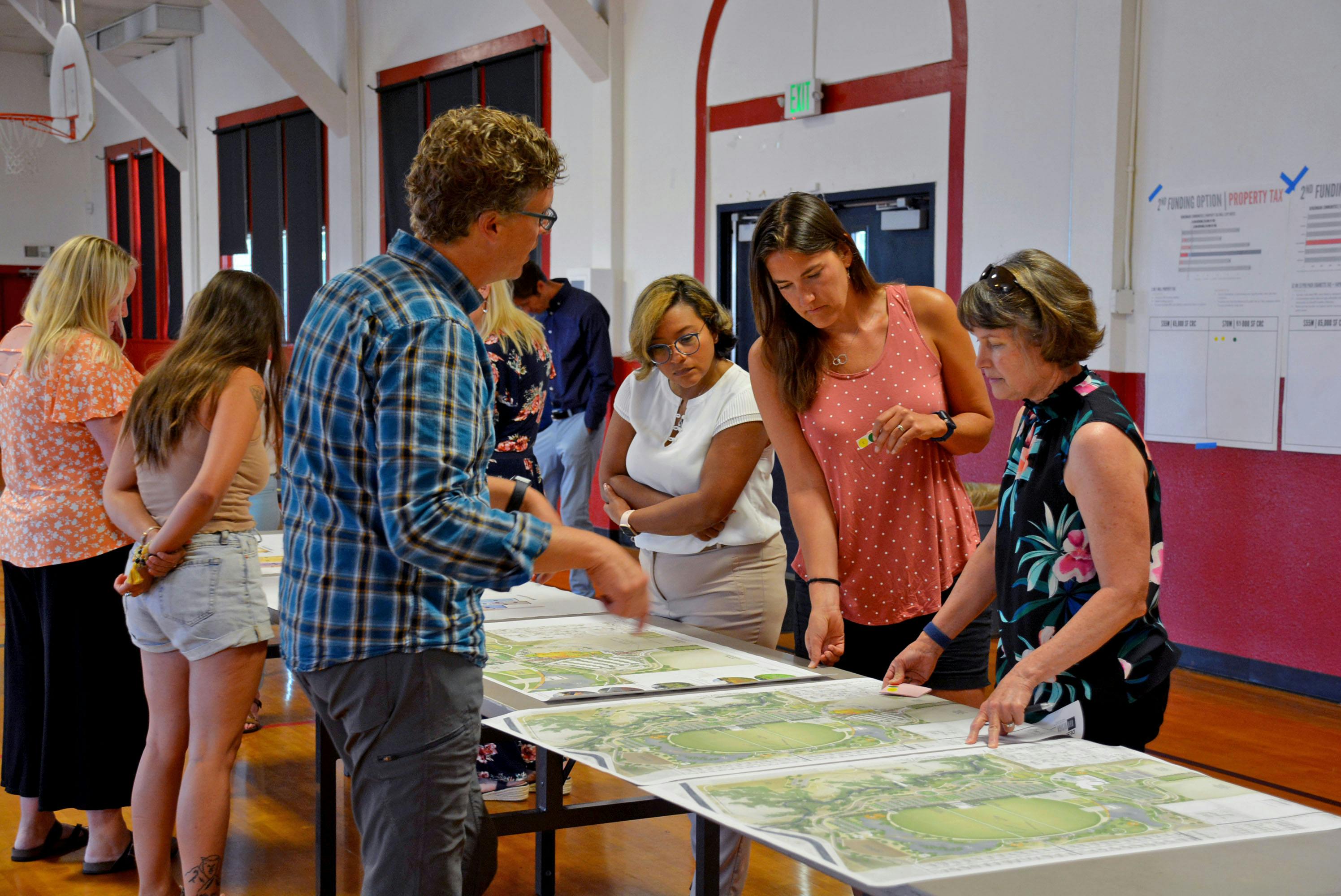 Community members providing input at a CRC meeting in July of 2022.