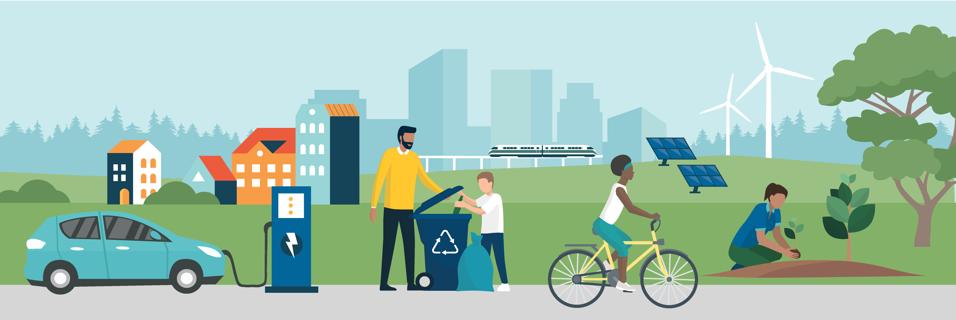 Hero Graphic of Sustainable Community