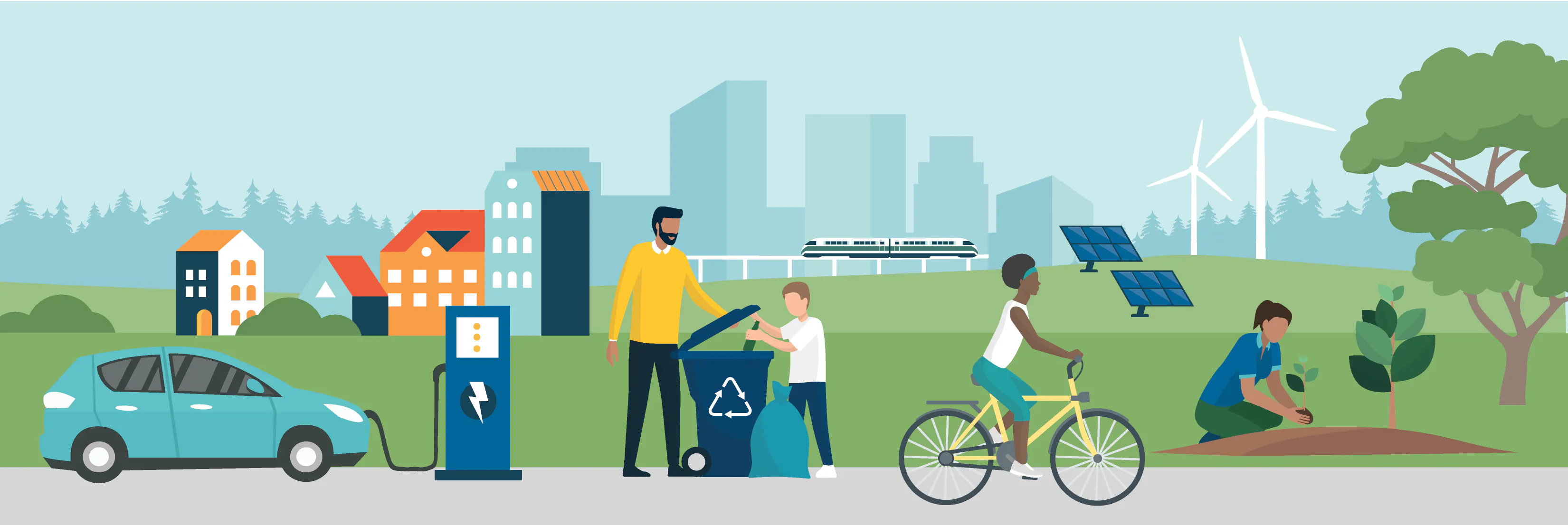 Hero Graphic of Sustainable Community