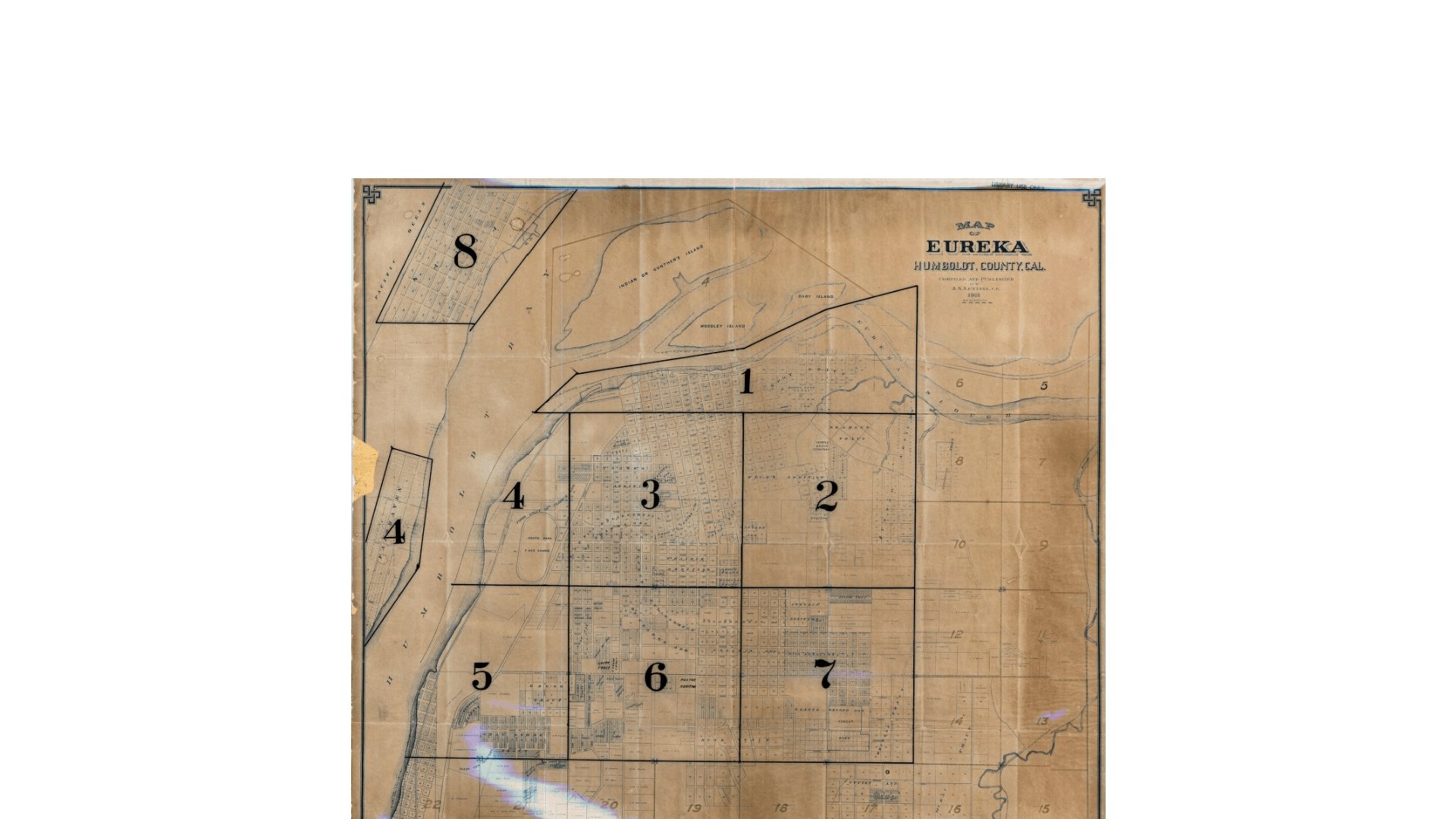 Map of Eureka with Historic Neighborhood Names 1901