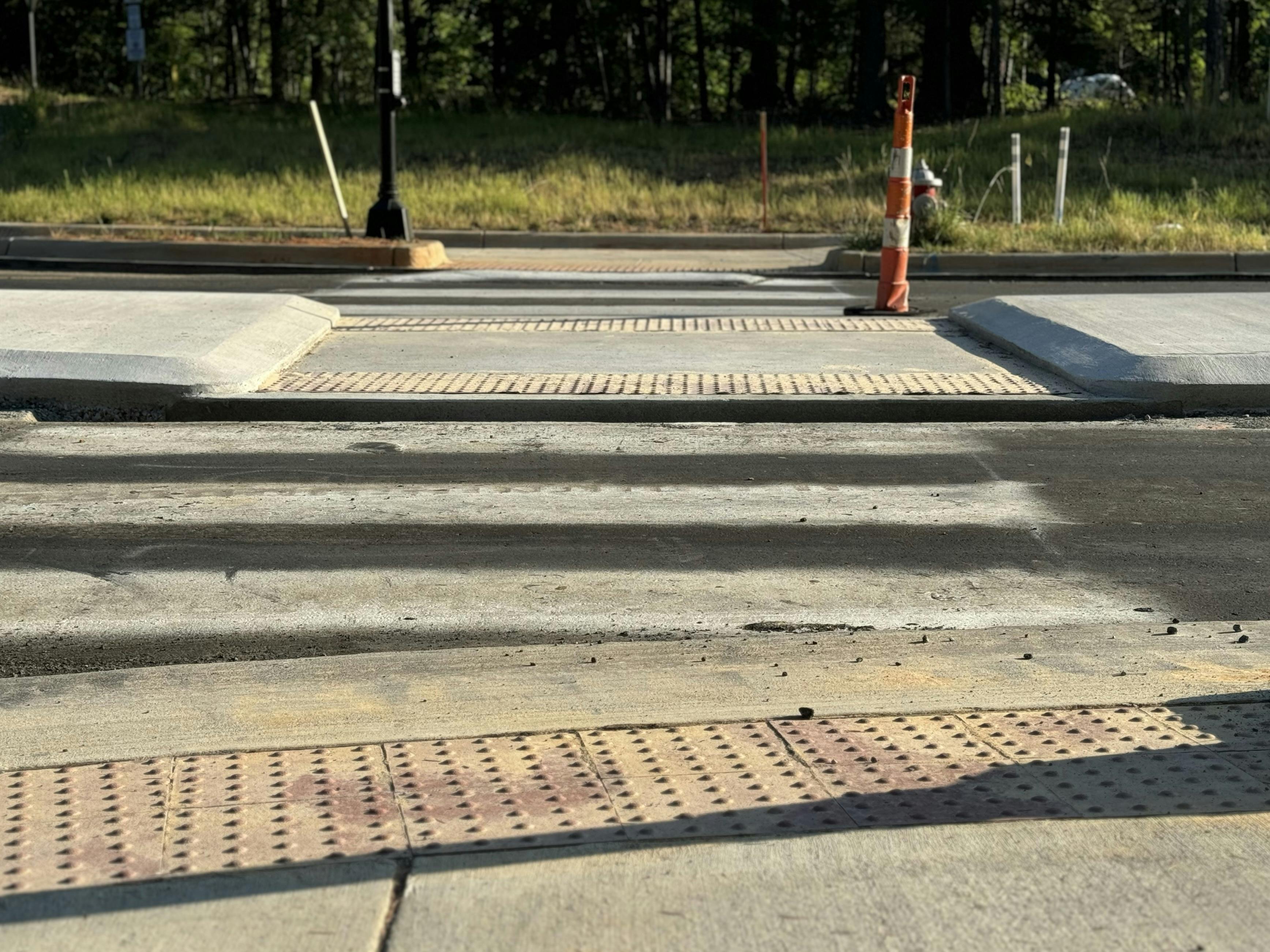 Curb cutouts for crosswalk