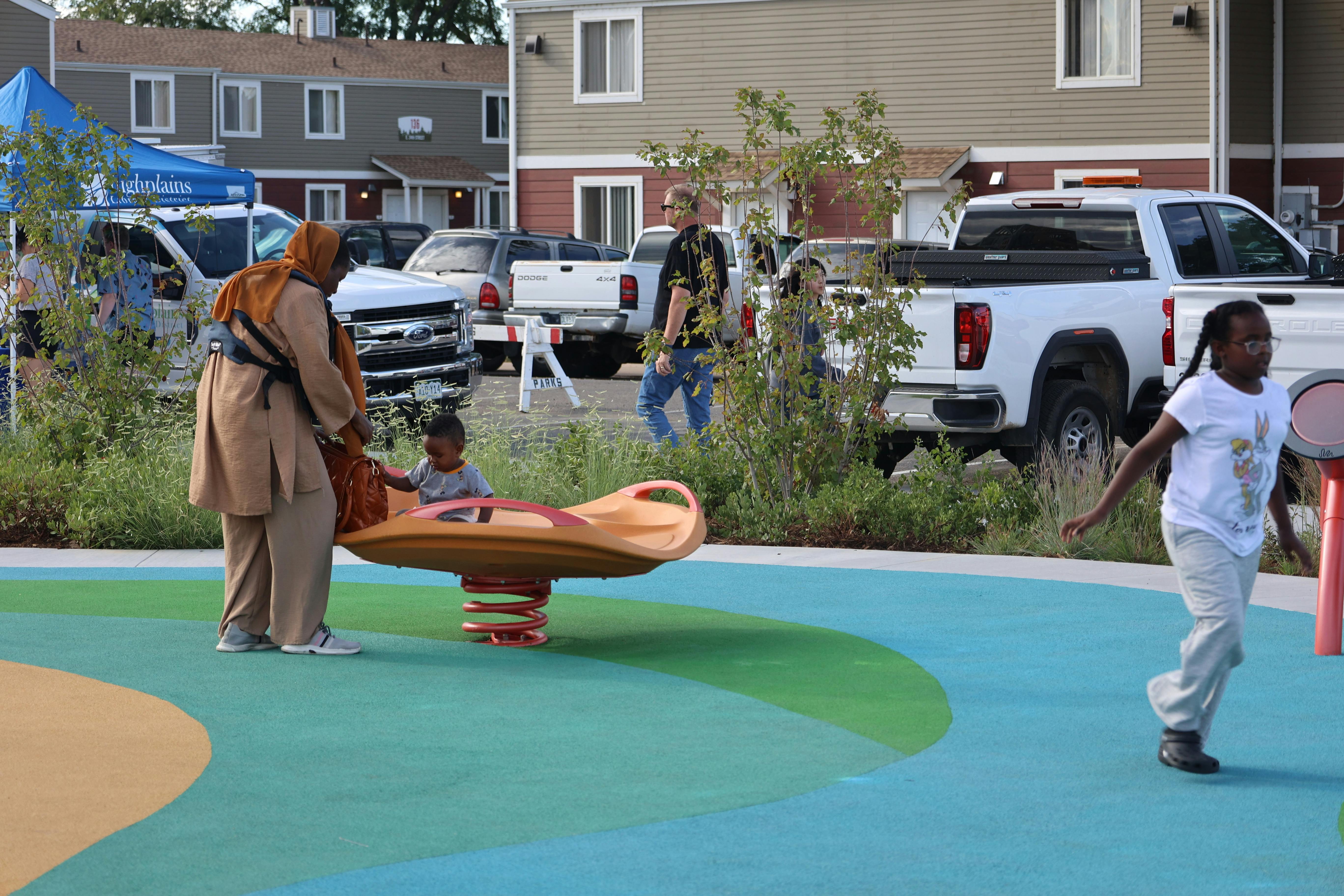 Delta Park Opening Mother and Child on Spinner