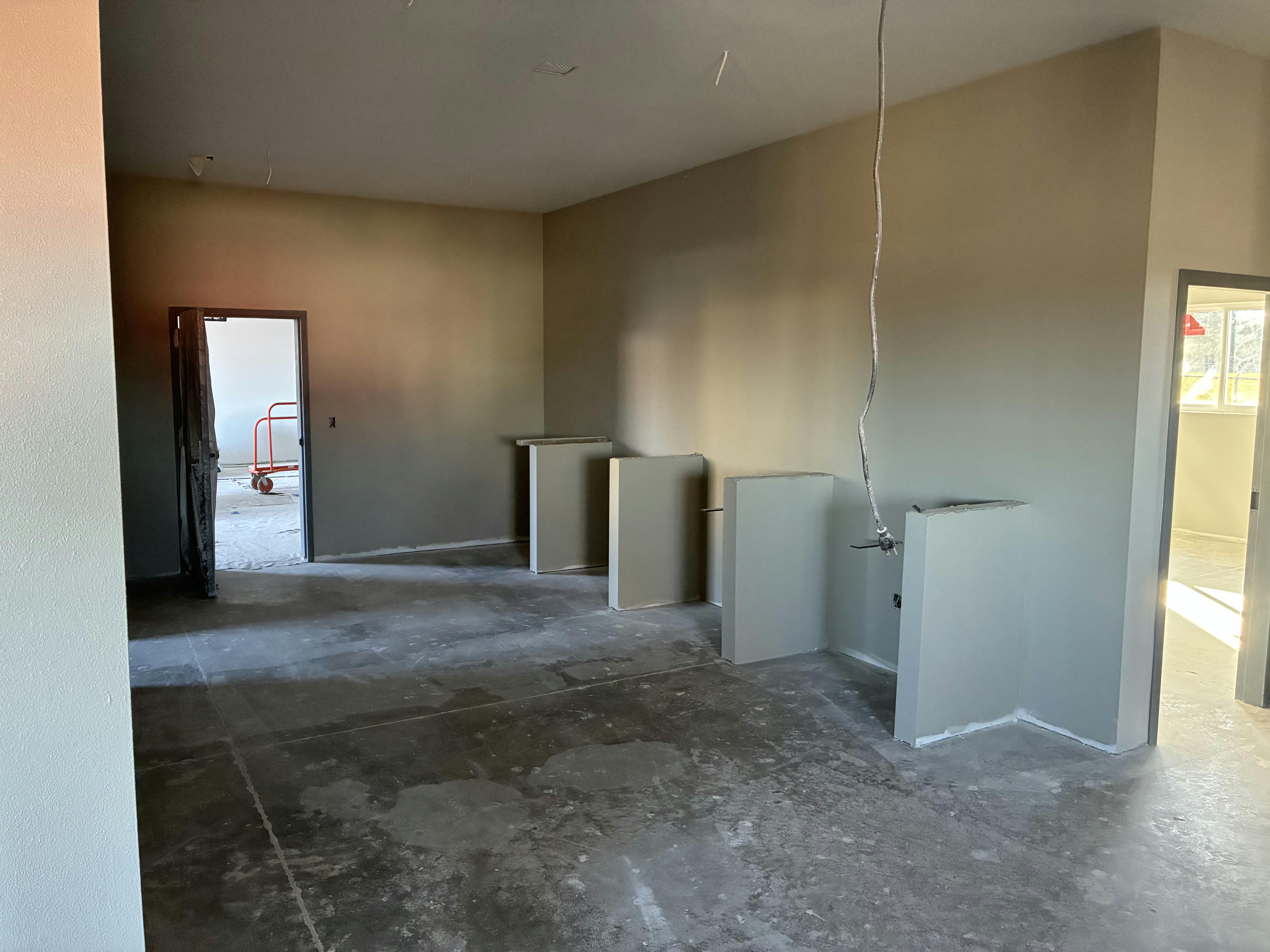 The final color of paint is applied in the control building. There will likely need to be touch ups made, But the building is rounding into shape.