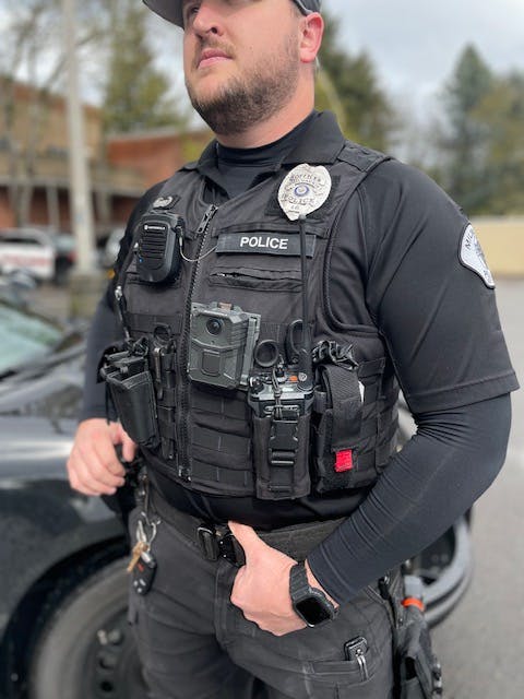 Officer wearing a body-worn camera