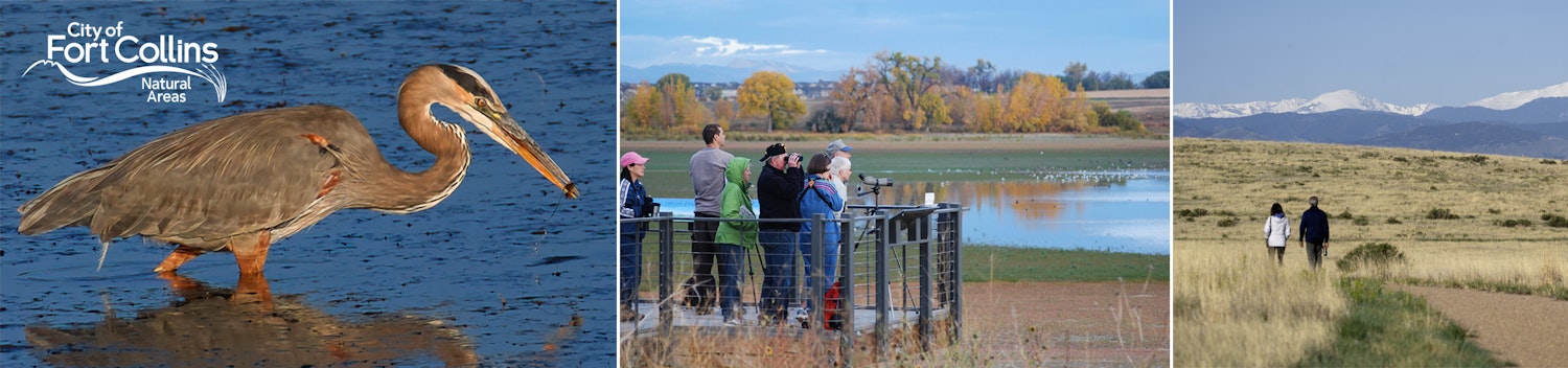 Project banner includes photos of an oriole on the left, a mountain lion in the center, and people hiking on the right.
