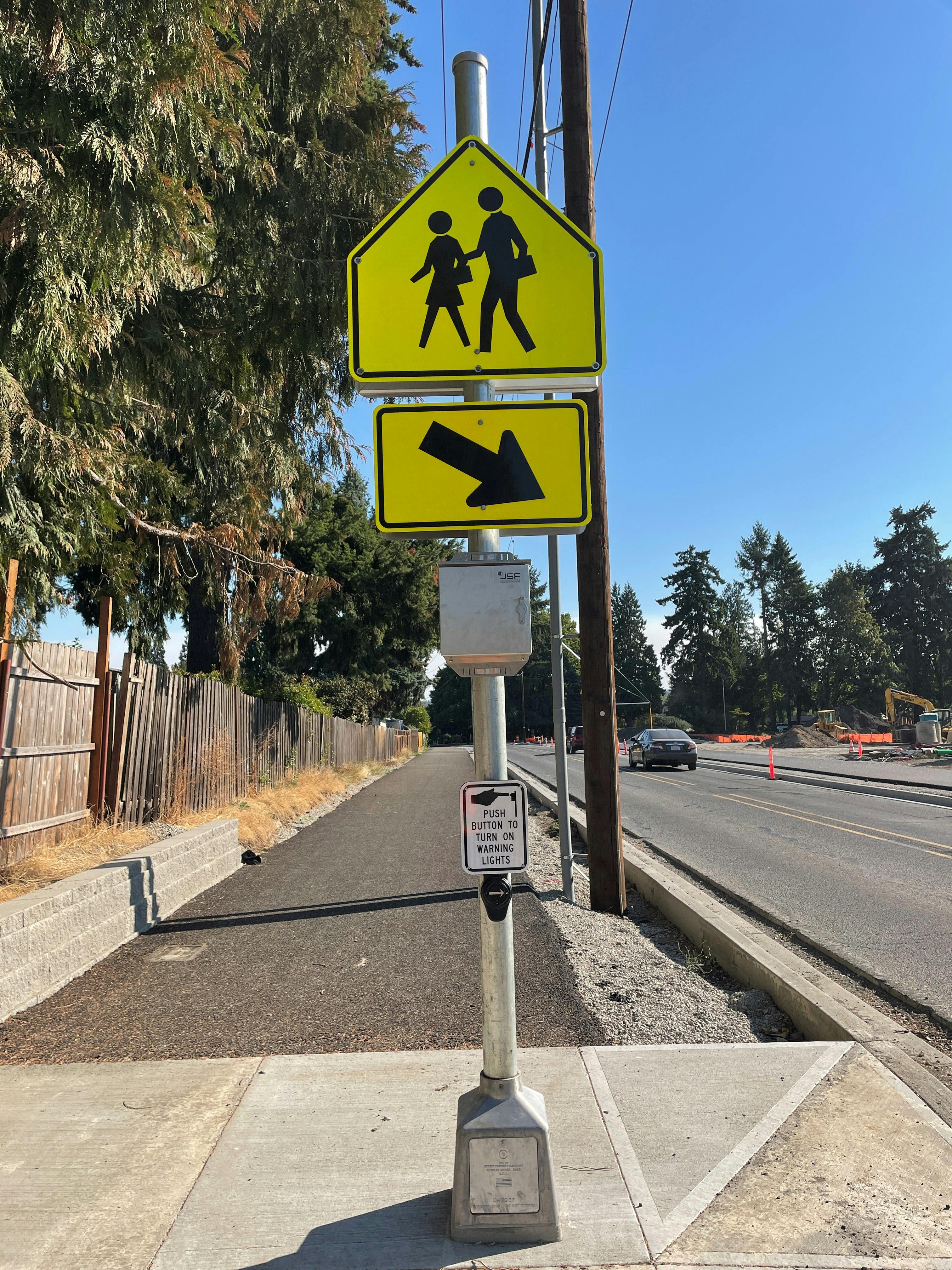 Linwood Avenue Flashing Pedestrian Signal