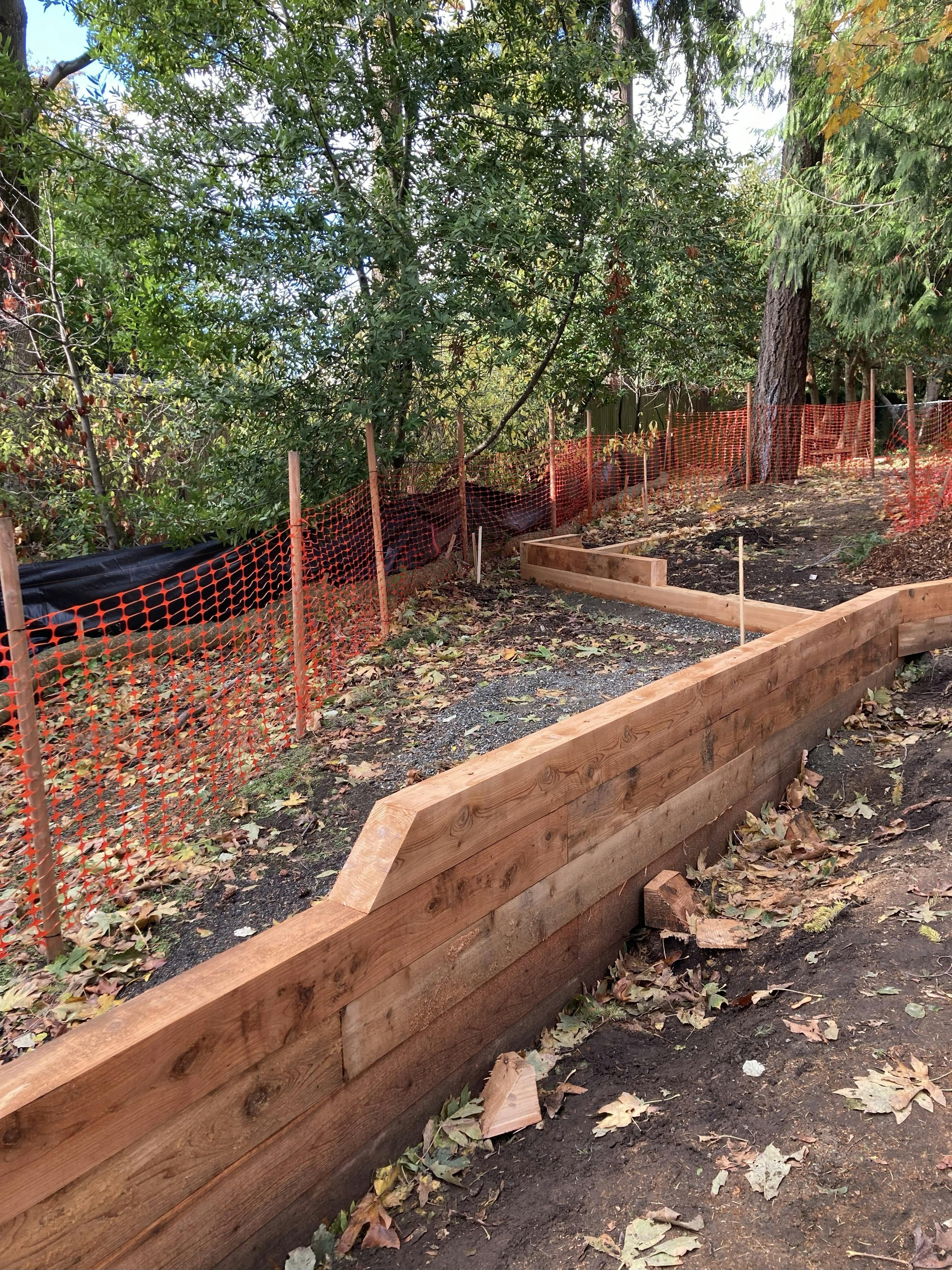 New cedar timber border