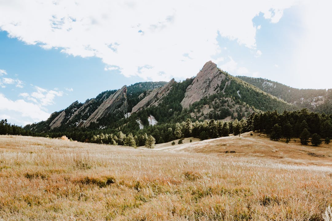 the boulder flatirons on a late-summer aftenoon