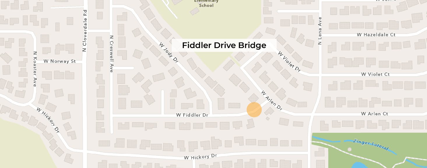 Fiddler Drive Bridge Area Map