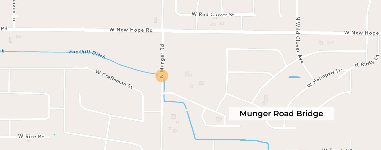 Munger Road Bridge Area Map