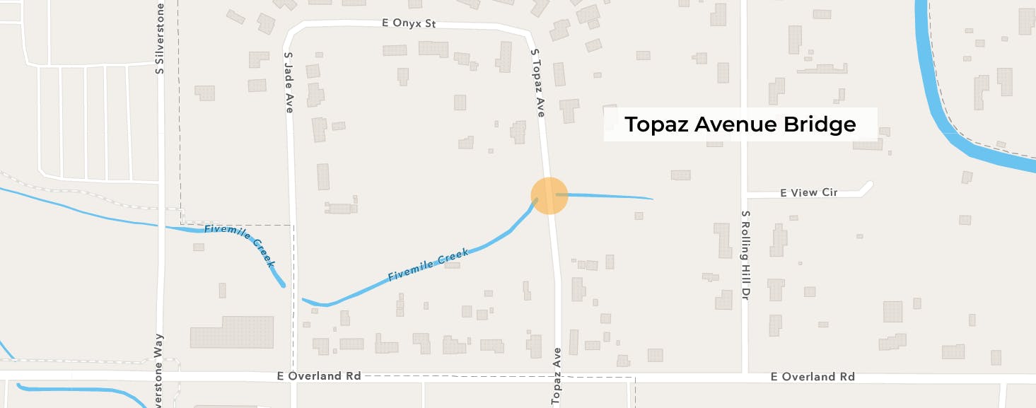 Topaz Avenue Bridge Area Map