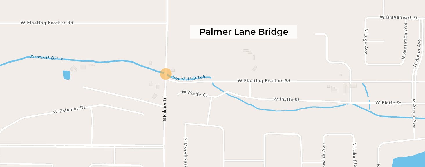 Palmer Lane Bridge Area Map