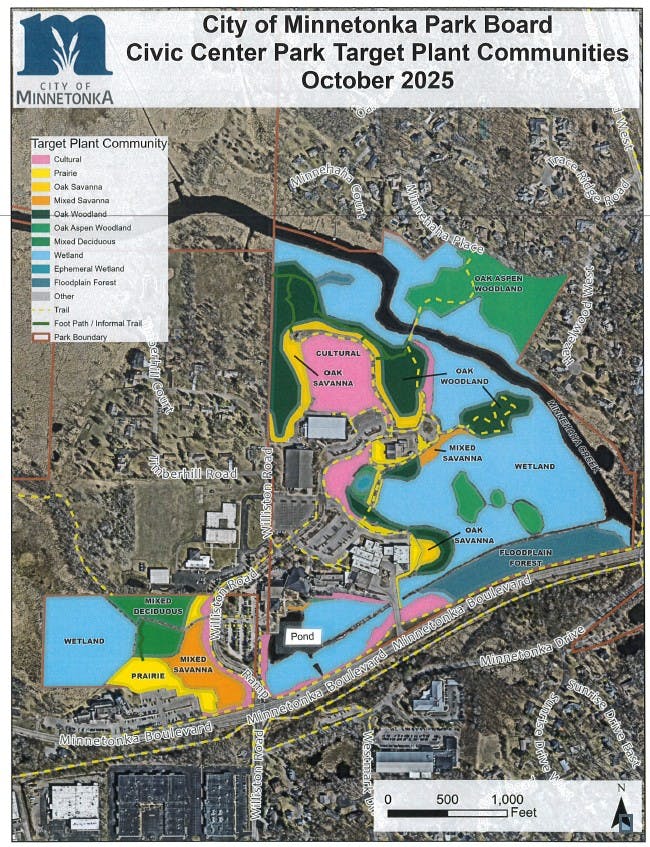 A map showing several areas for restoration