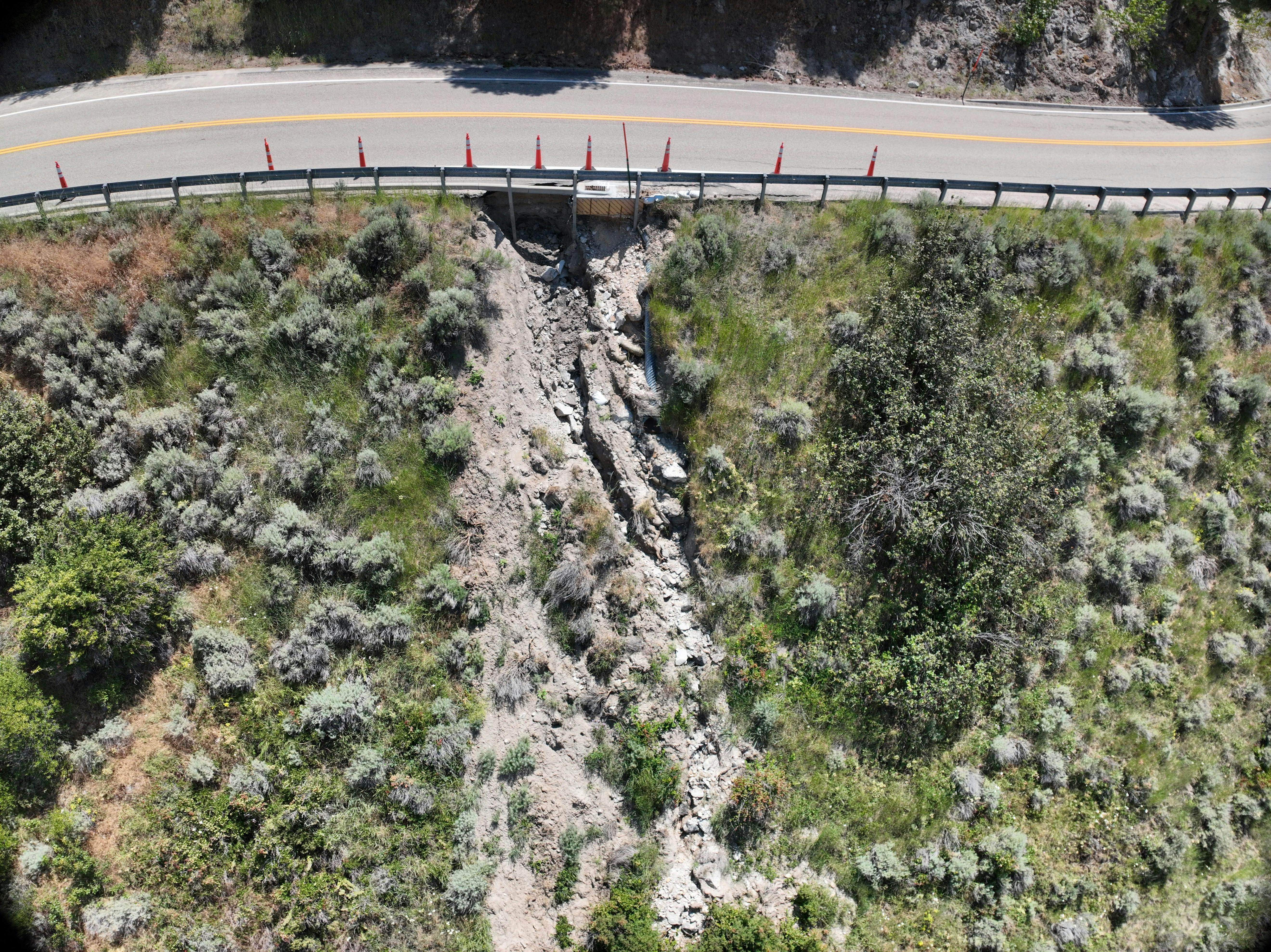 Bogus Basin Rd Washout Wide Shot