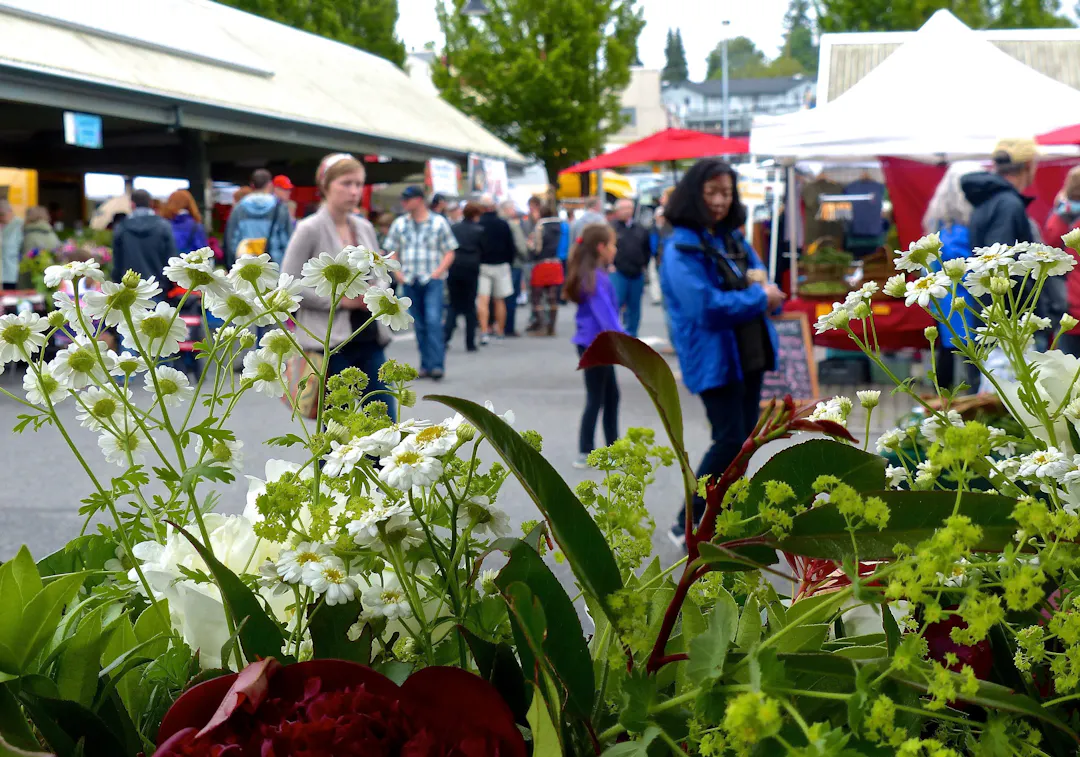 Flower stand at a farmers market