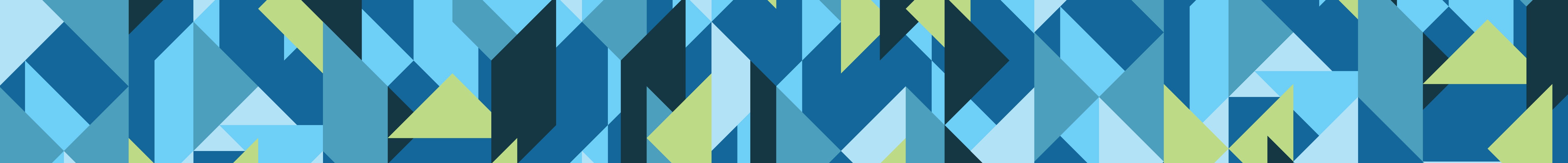 Decorative pattern of abstract geometric shapes in blue and green