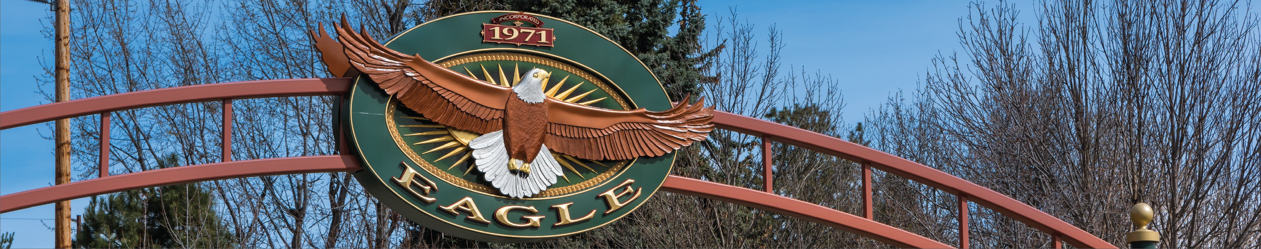 Entrance banner to Eagle, Idaho