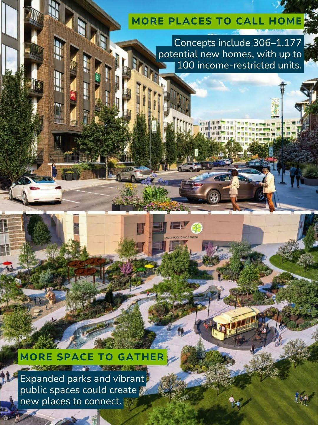 Conceptual renderings of potential CityCenter redevelopment designs.
