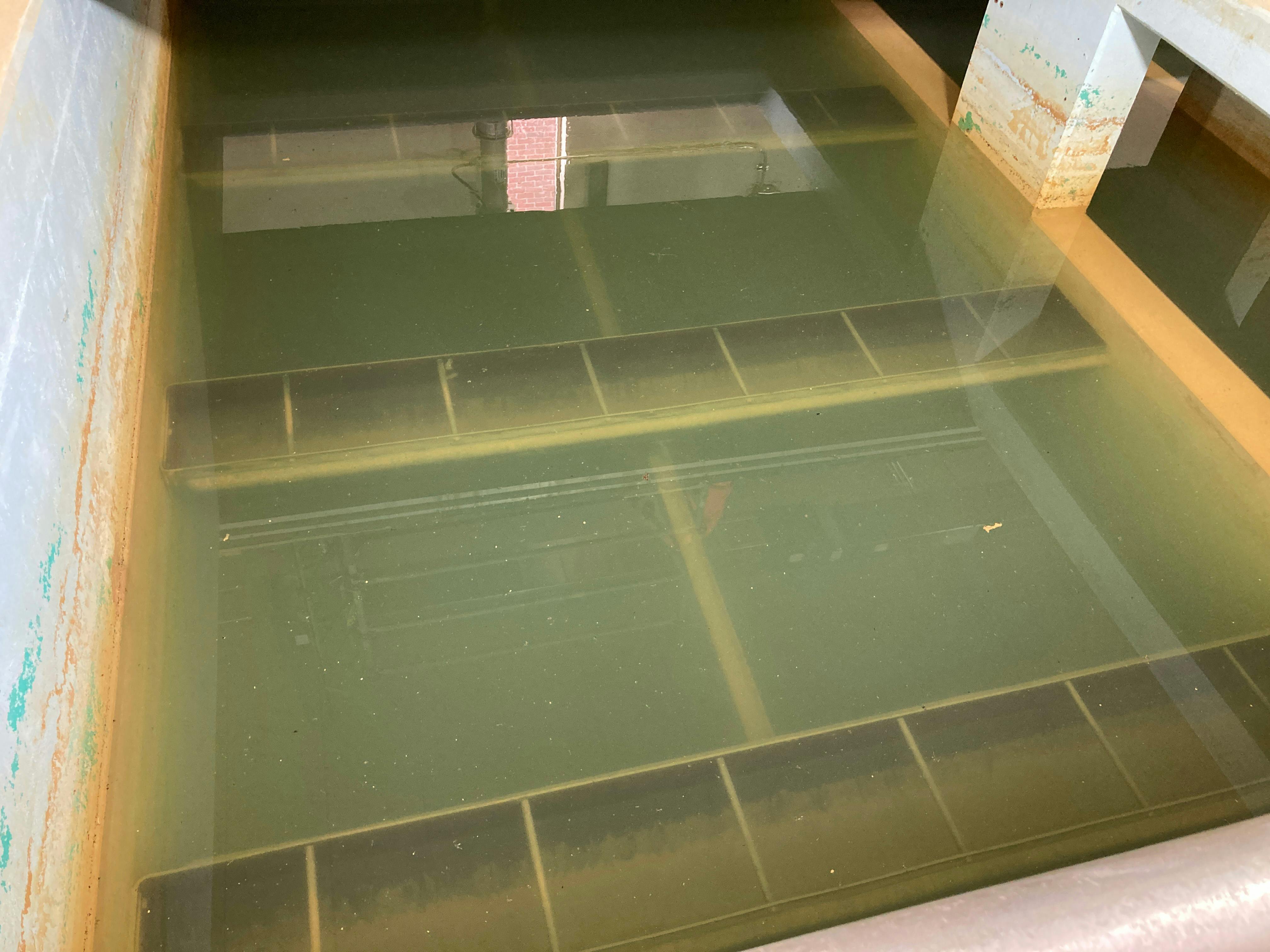 Water sits in Filter 3, which recently went into service. 