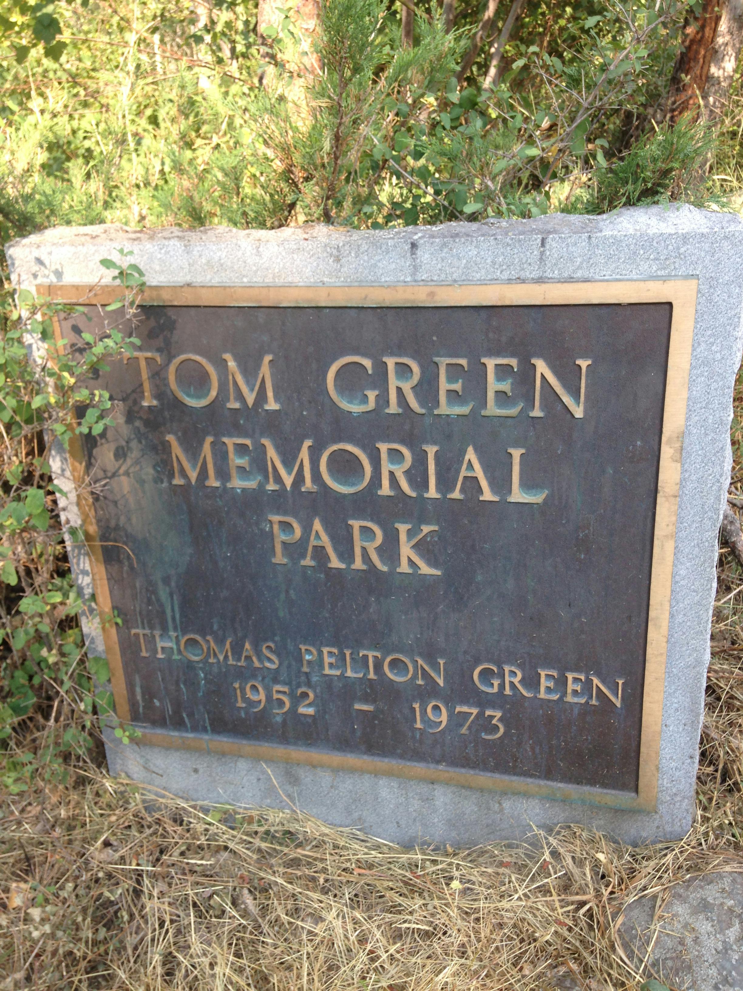 Tom Green Memorial Park sign