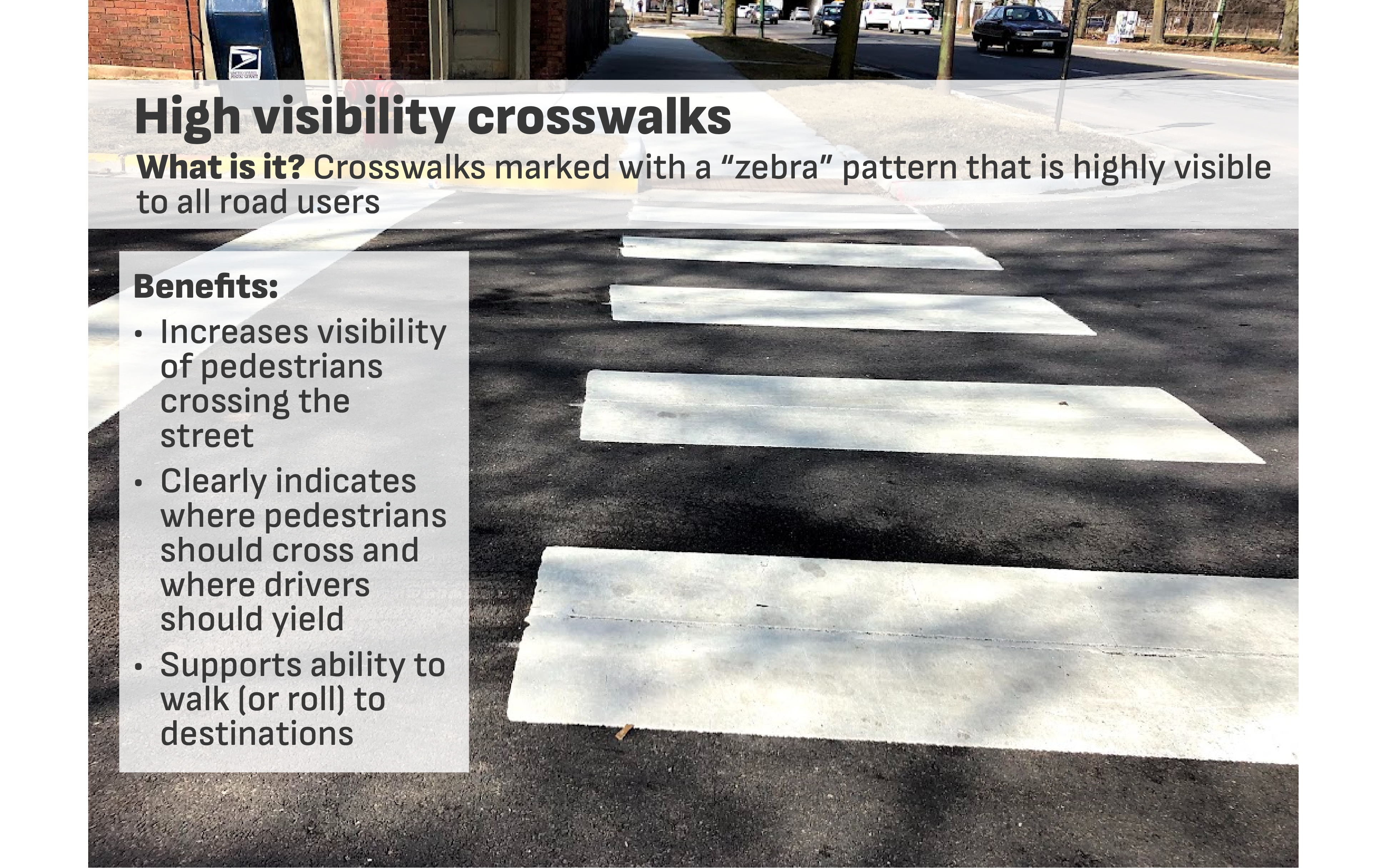 High visibility pedestrian crossings