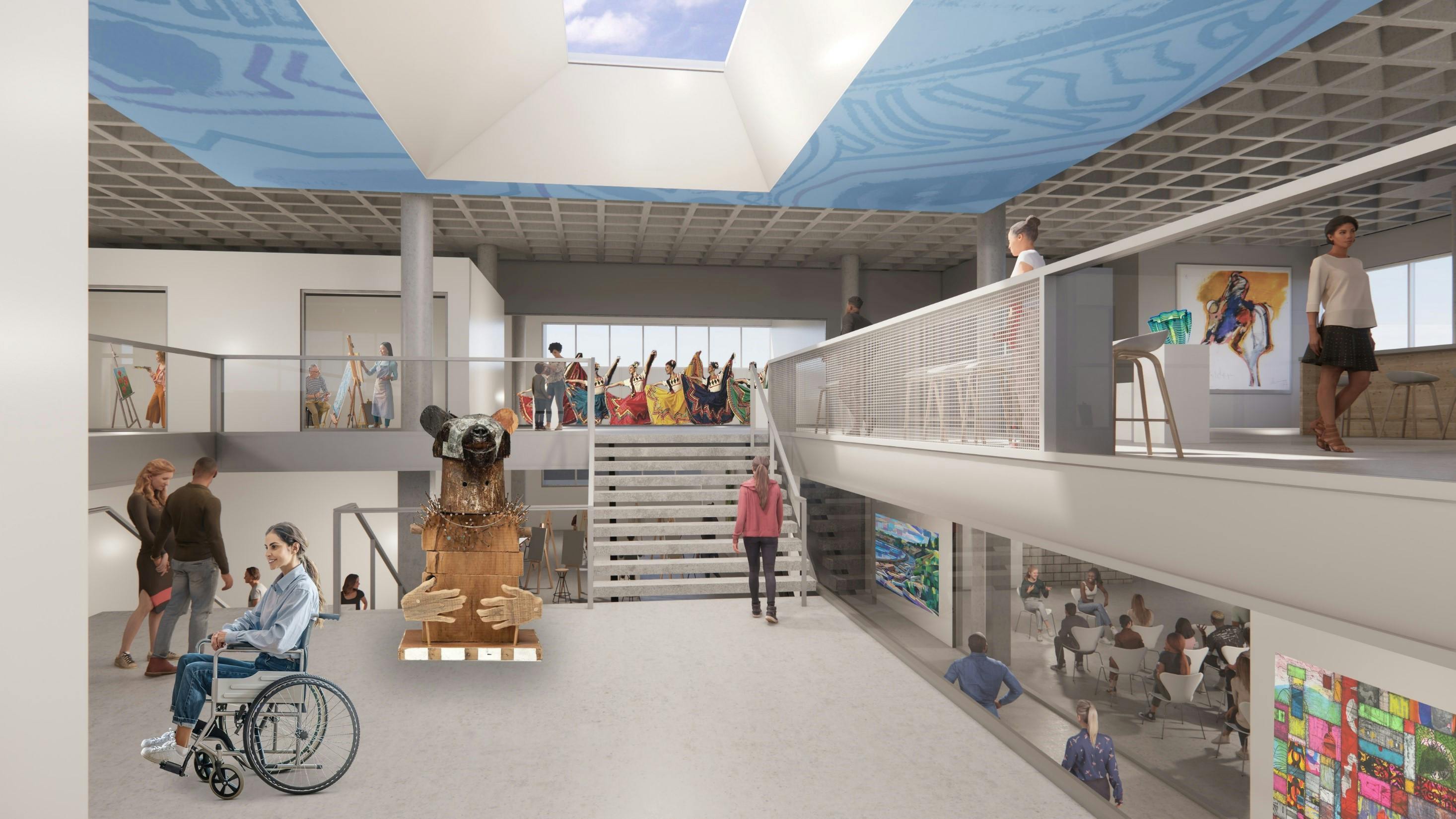 Architectural concept of Vancouver arts hub building interior