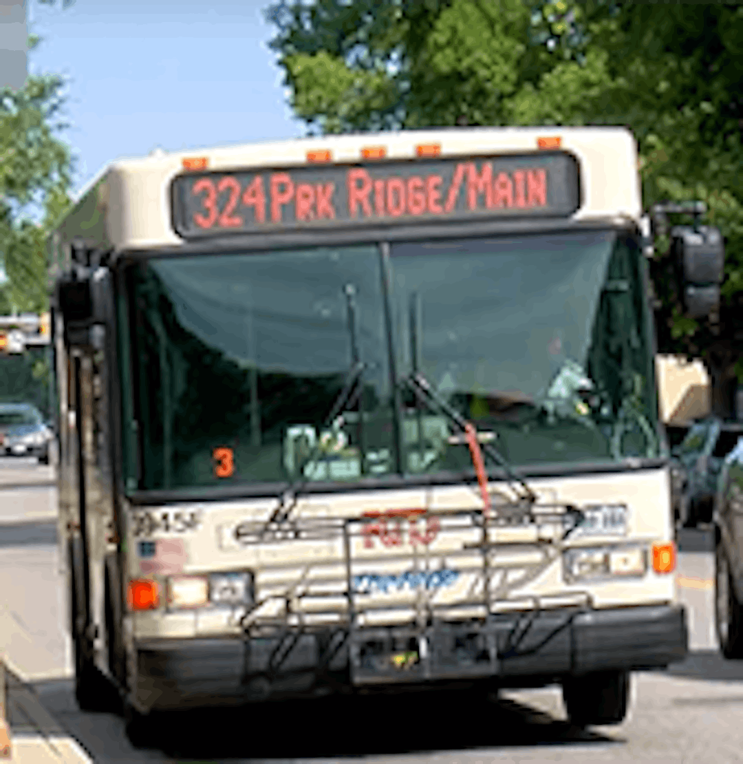 A bus on a city street