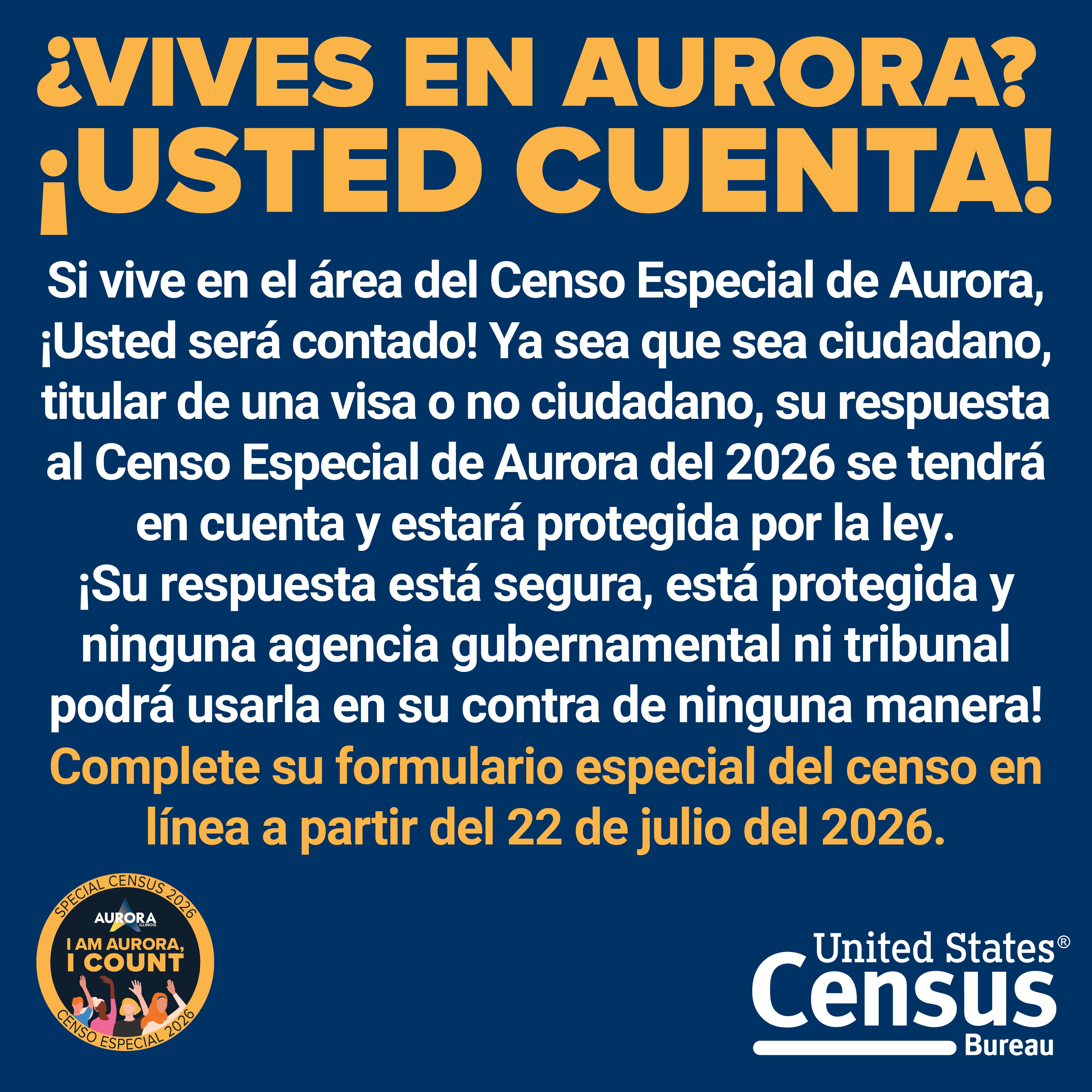 ¿Vive en Aurora? ¡USTED CUENTA! 