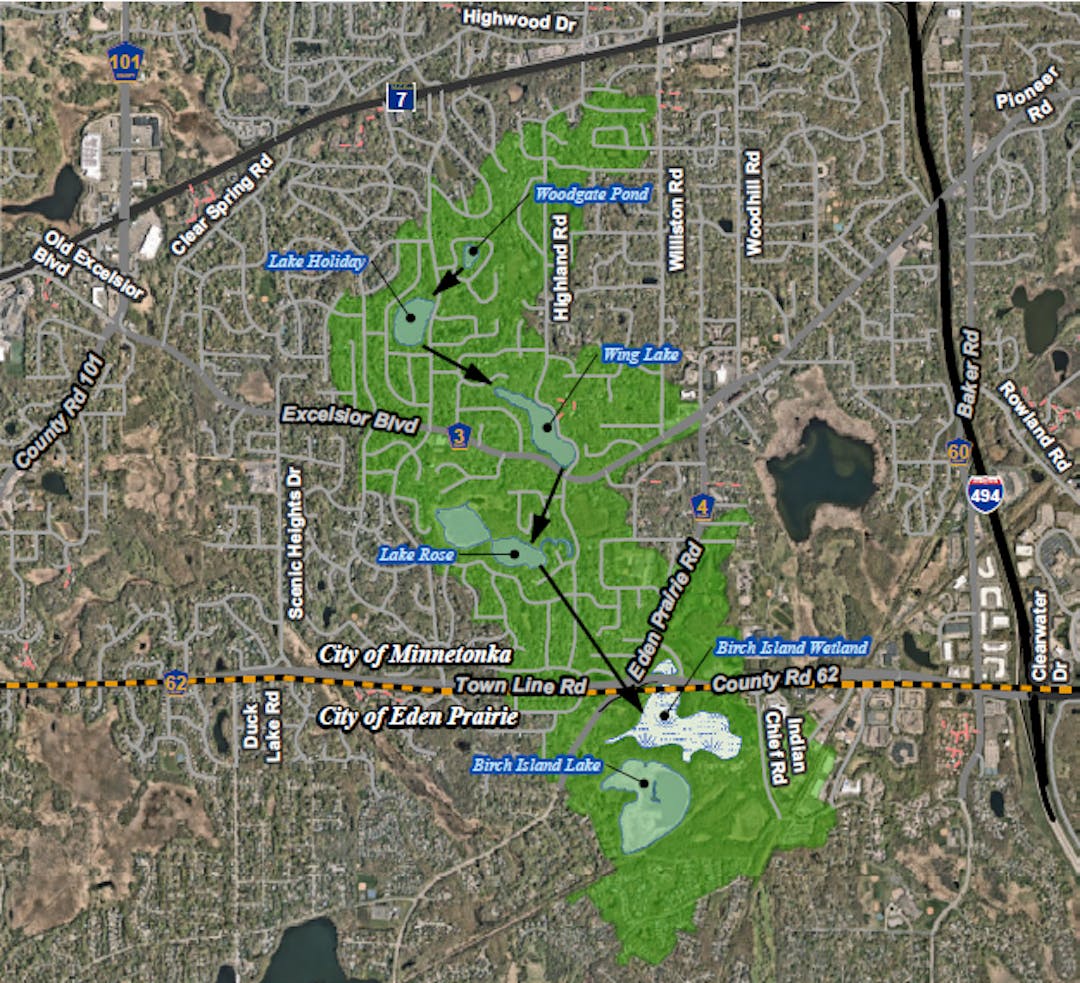 Project Map, Lakes drainage study