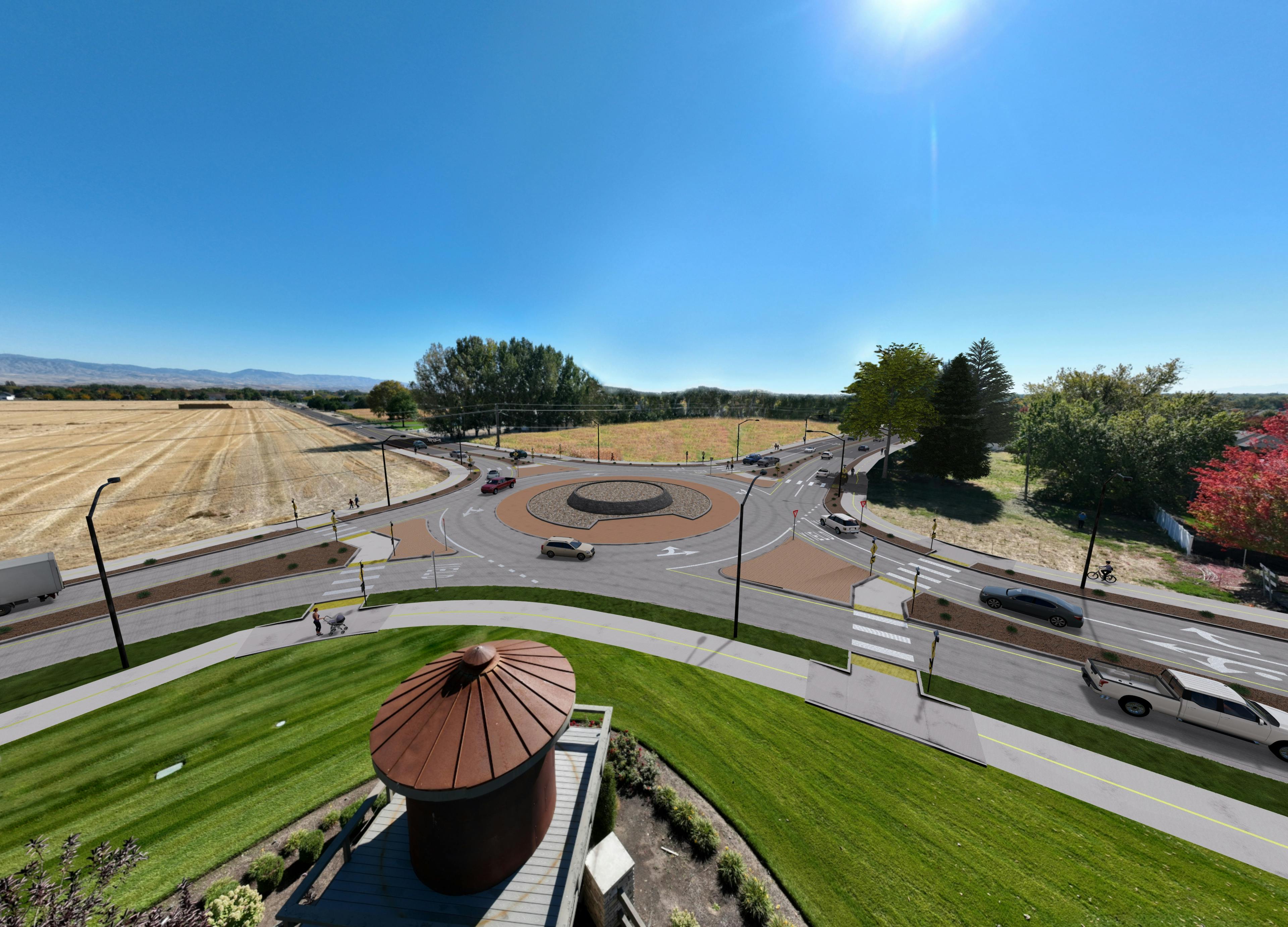 Rendering - Linder and Floating Feather roundabout (southeast corner)