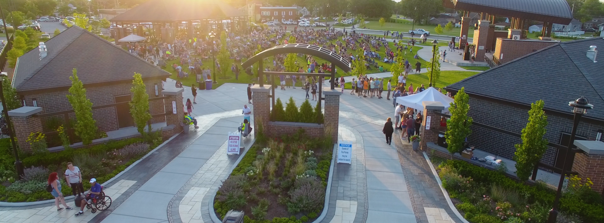 Entry gate to Village of Lansing.
