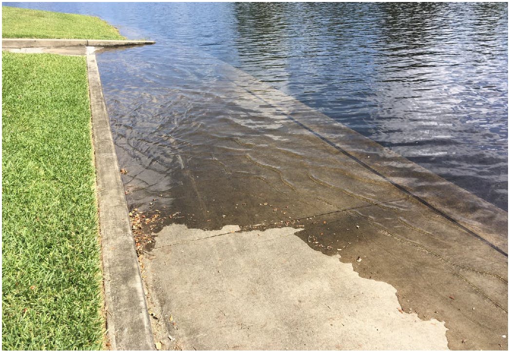 Existing Sidewalk - Submerged during High Tide