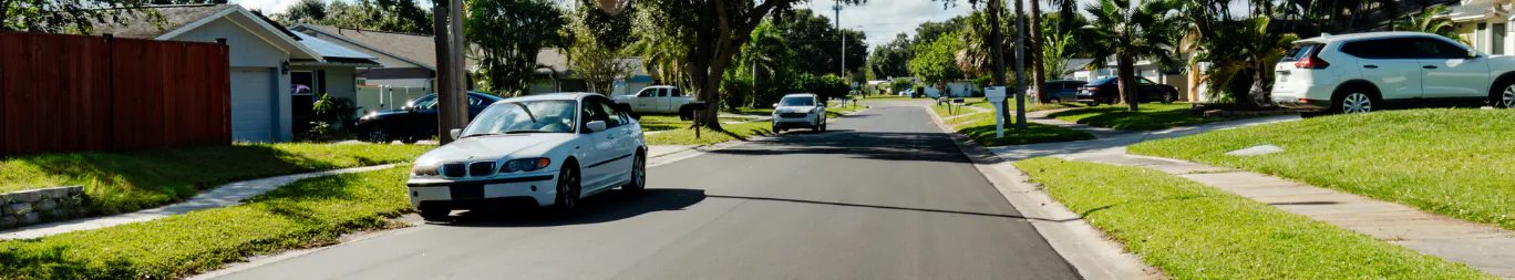 Paved road with cars