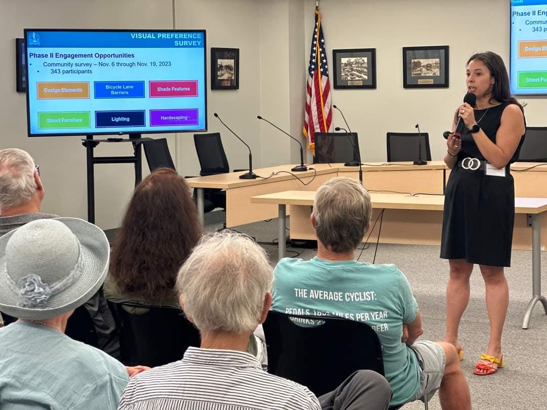 Senior Transportation Planner talking to the community about 10th Street and Boulevard of the Arts.