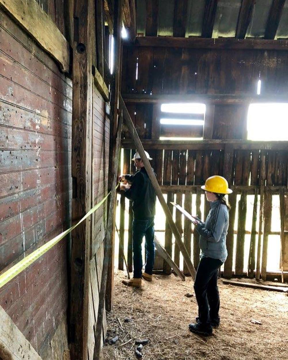 Rustic barn with unfinished floors.
