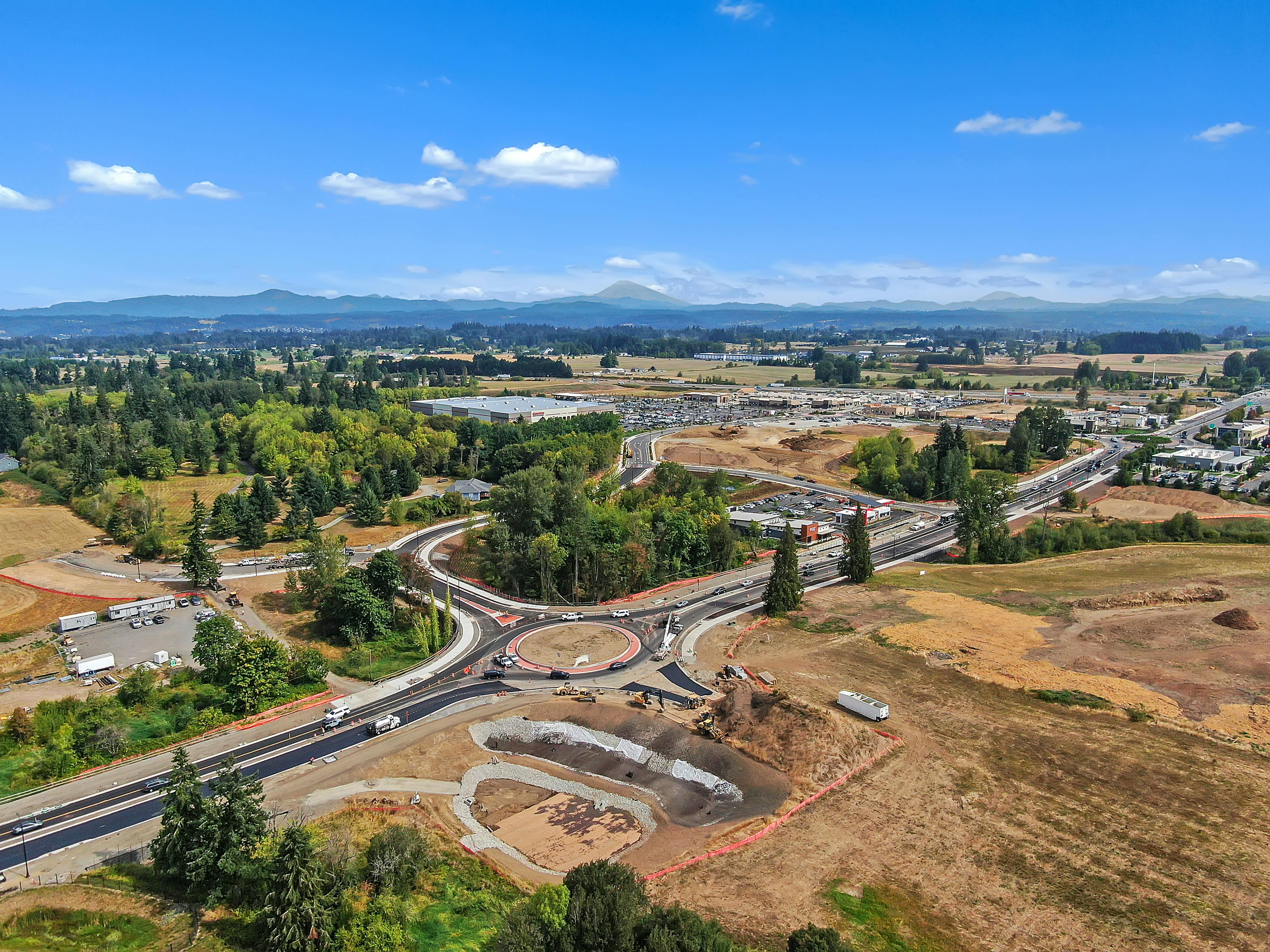 Aerial image of the project from SW, taken in early September, 2025.