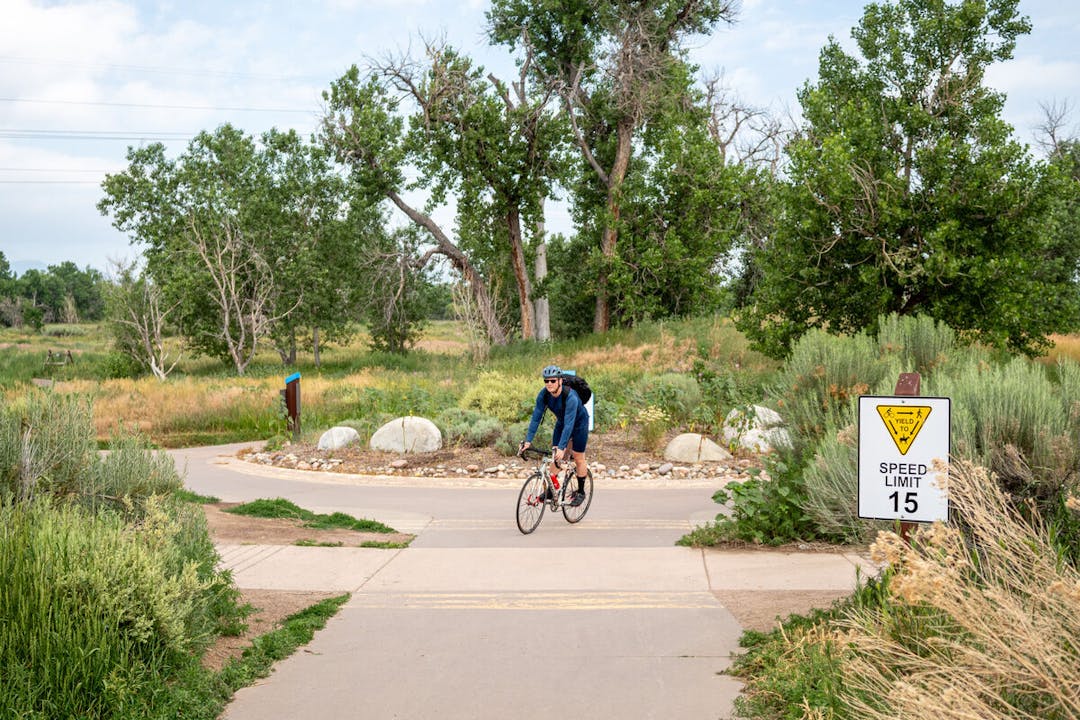 Biker on a trail in Lone Tree