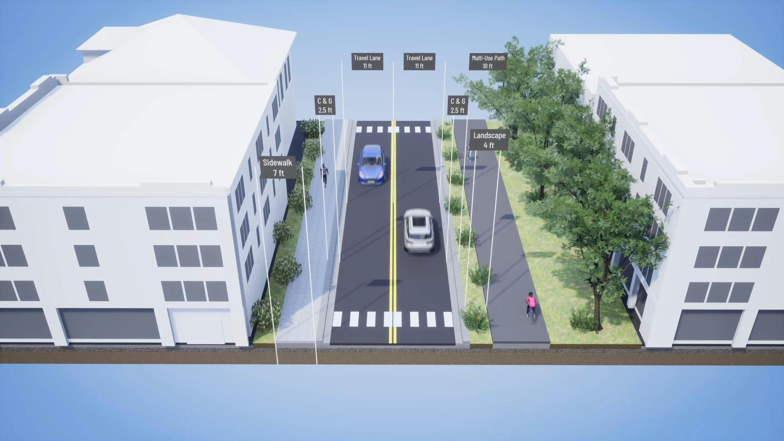 Example of proposed streetscape design